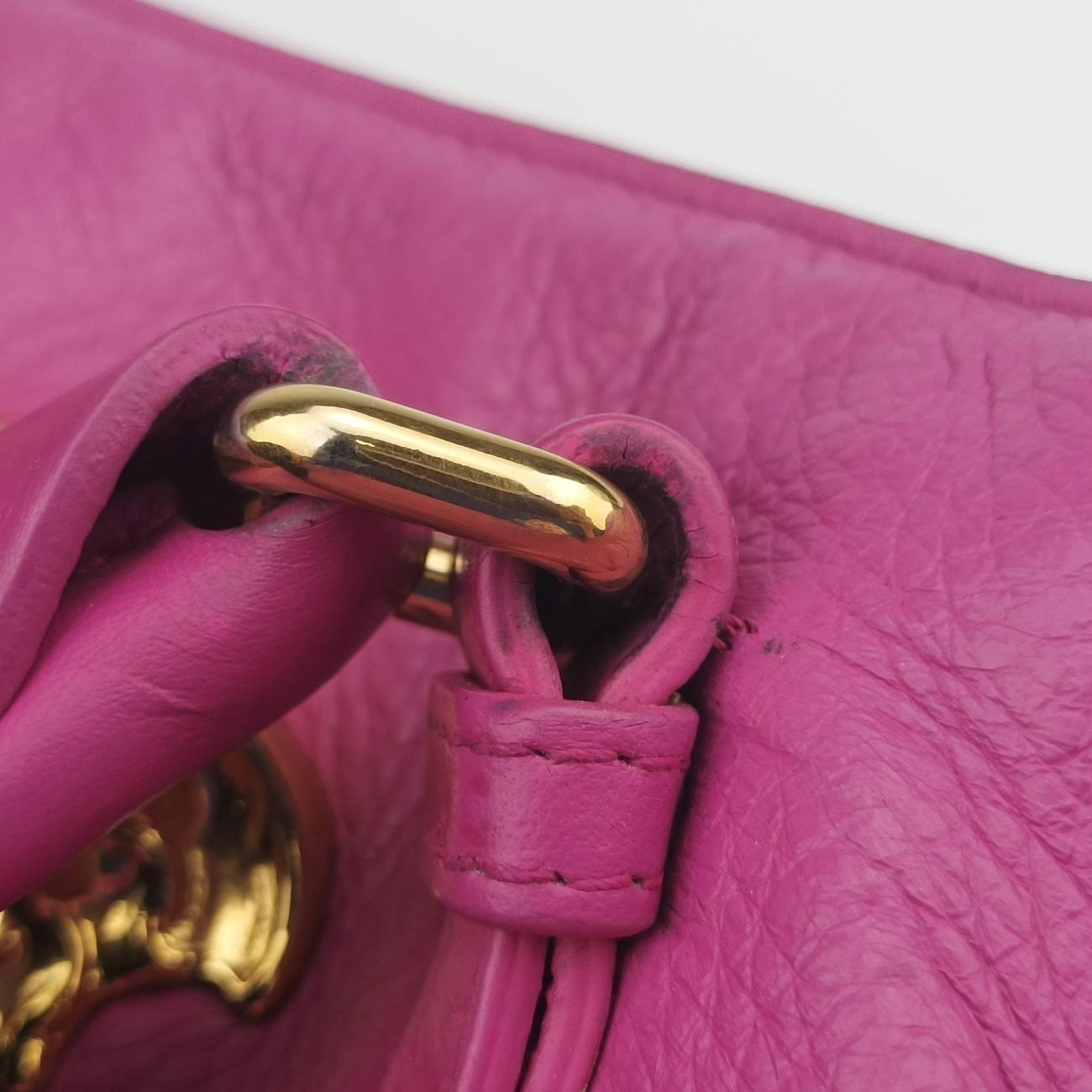 Pre-owned VERSACE Medusa Palace Pink Leather  shoulderbag | stylenewstar