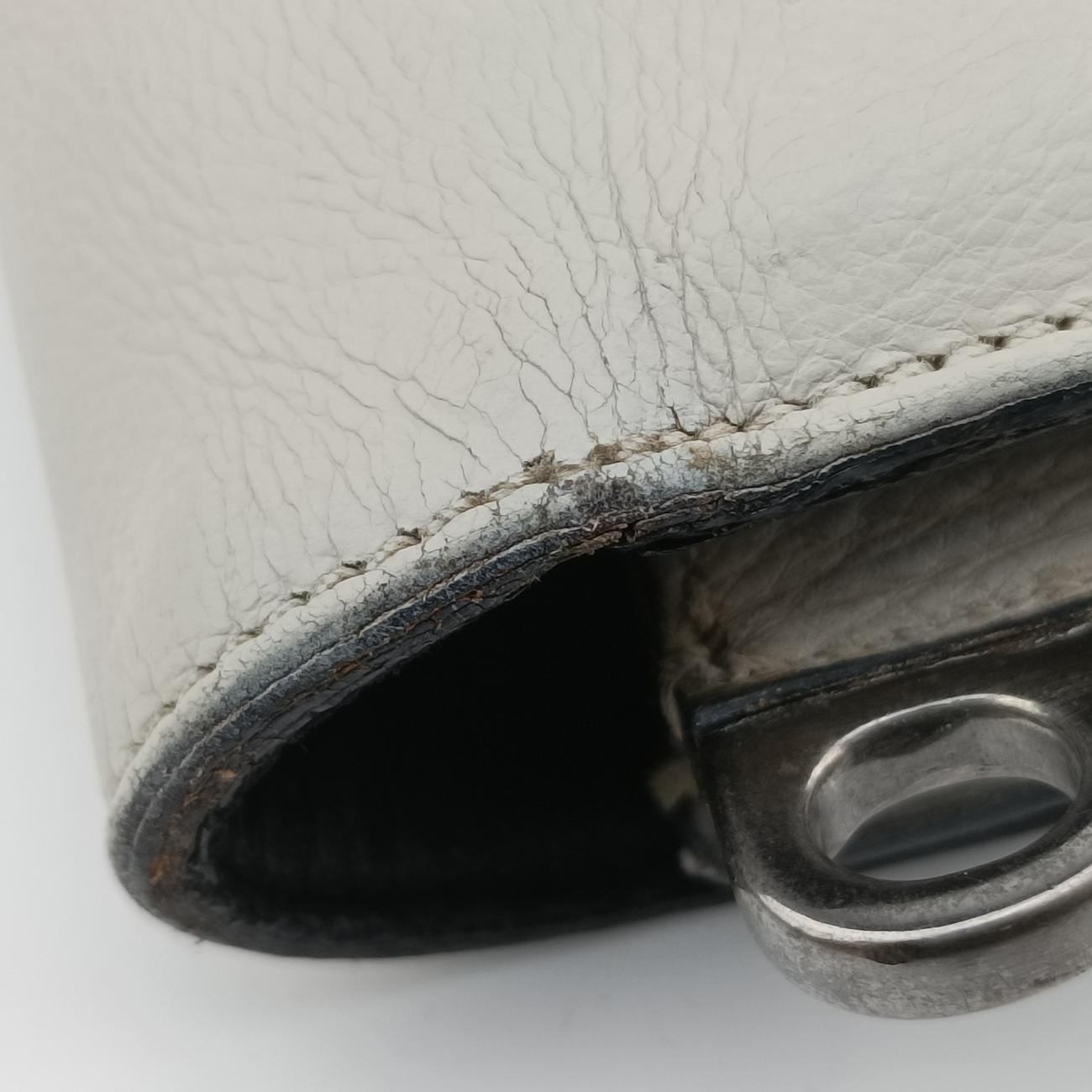 Pre-owned Prada Soft Sound White SAFFIANO Leather BR5026 shoulderbag | stylenewstar