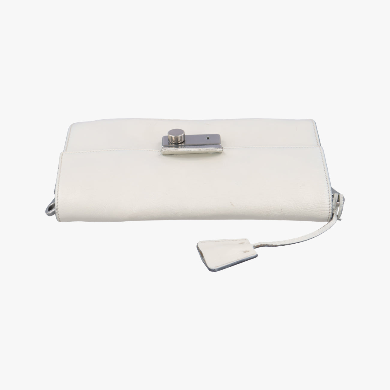 Pre-owned Prada Soft Sound White SAFFIANO Leather BR5026 shoulderbag | stylenewstar