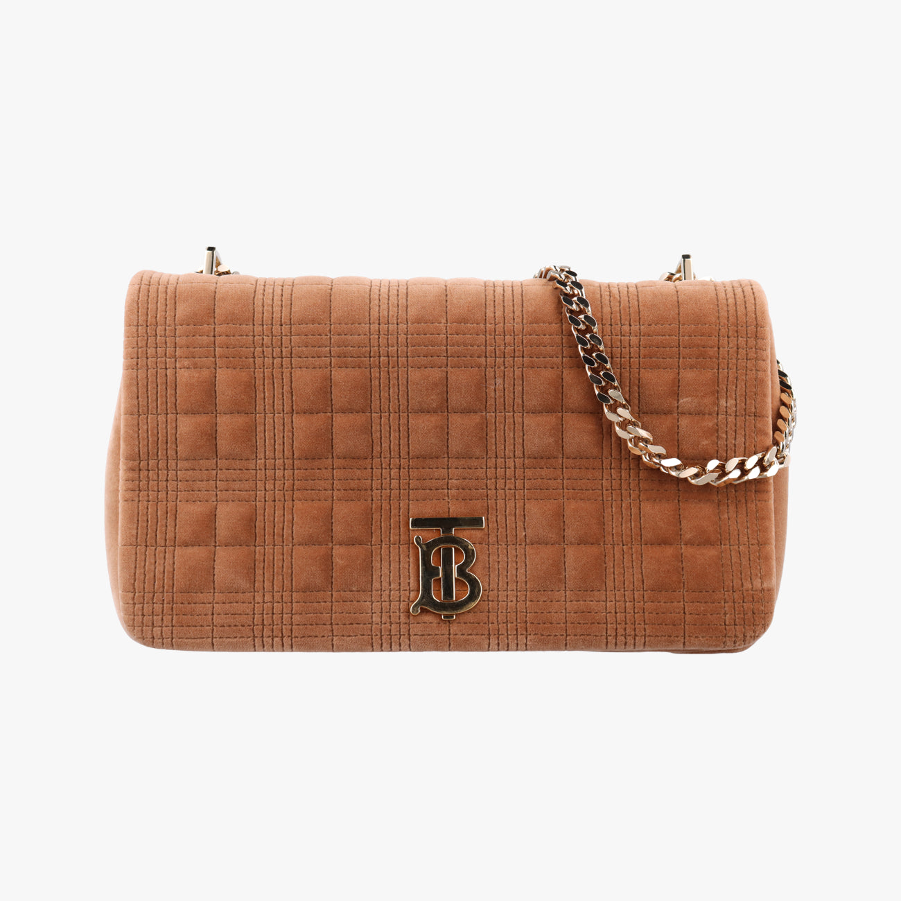 Pre-owned Burberry LOLA Brown Velour  shoulderbag | stylenewstar