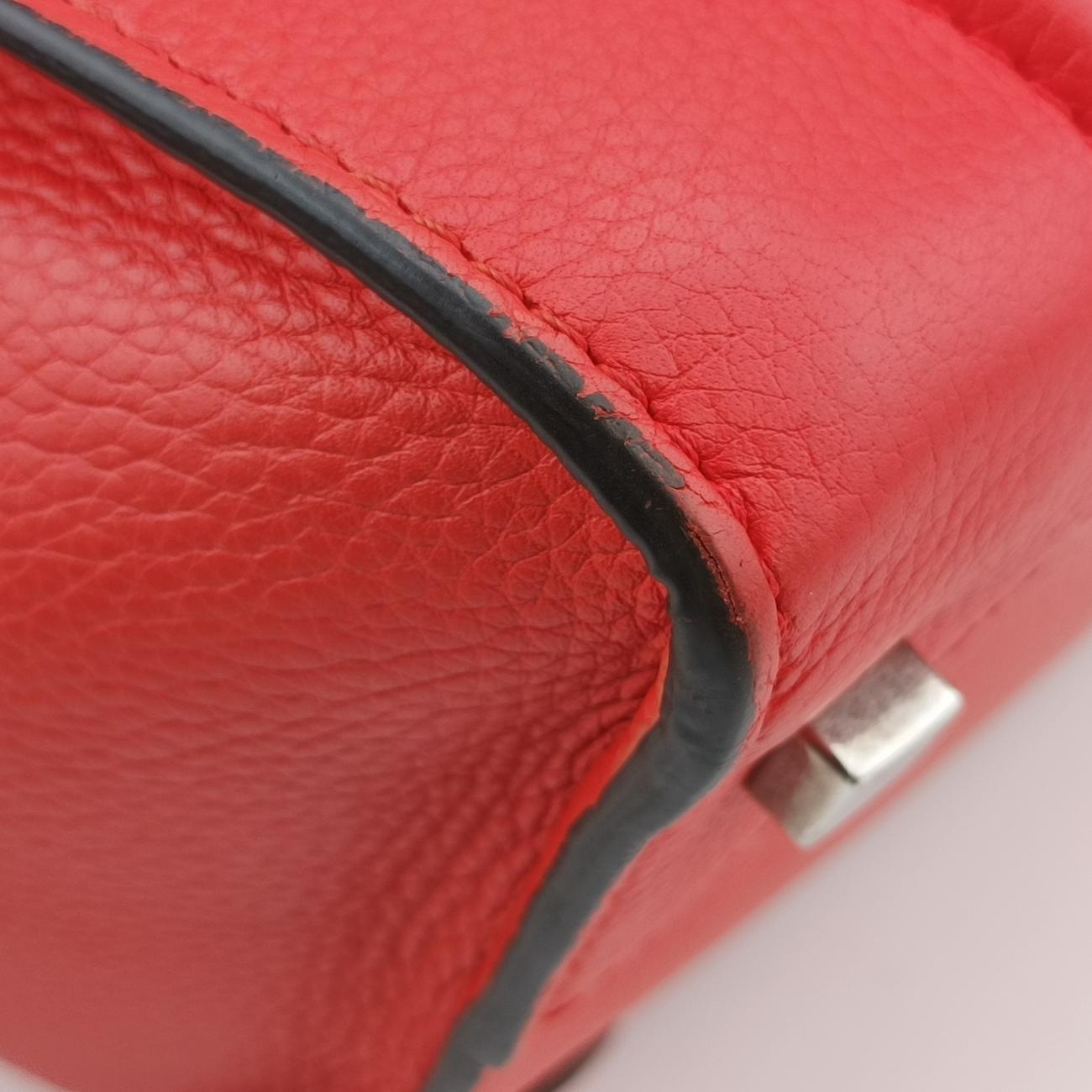 Pre-owned Celine Luggage Mini Shopper Orange Leather  handbag | stylenewstar