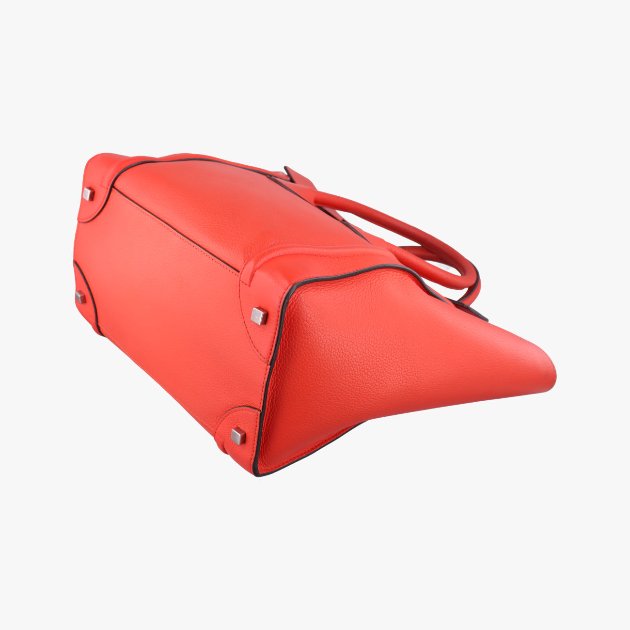 Pre-owned Celine Luggage Mini Shopper Orange Leather  handbag | stylenewstar