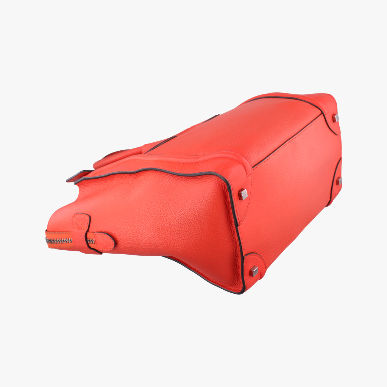 Pre-owned Celine Luggage Mini Shopper Orange Leather  handbag | stylenewstar