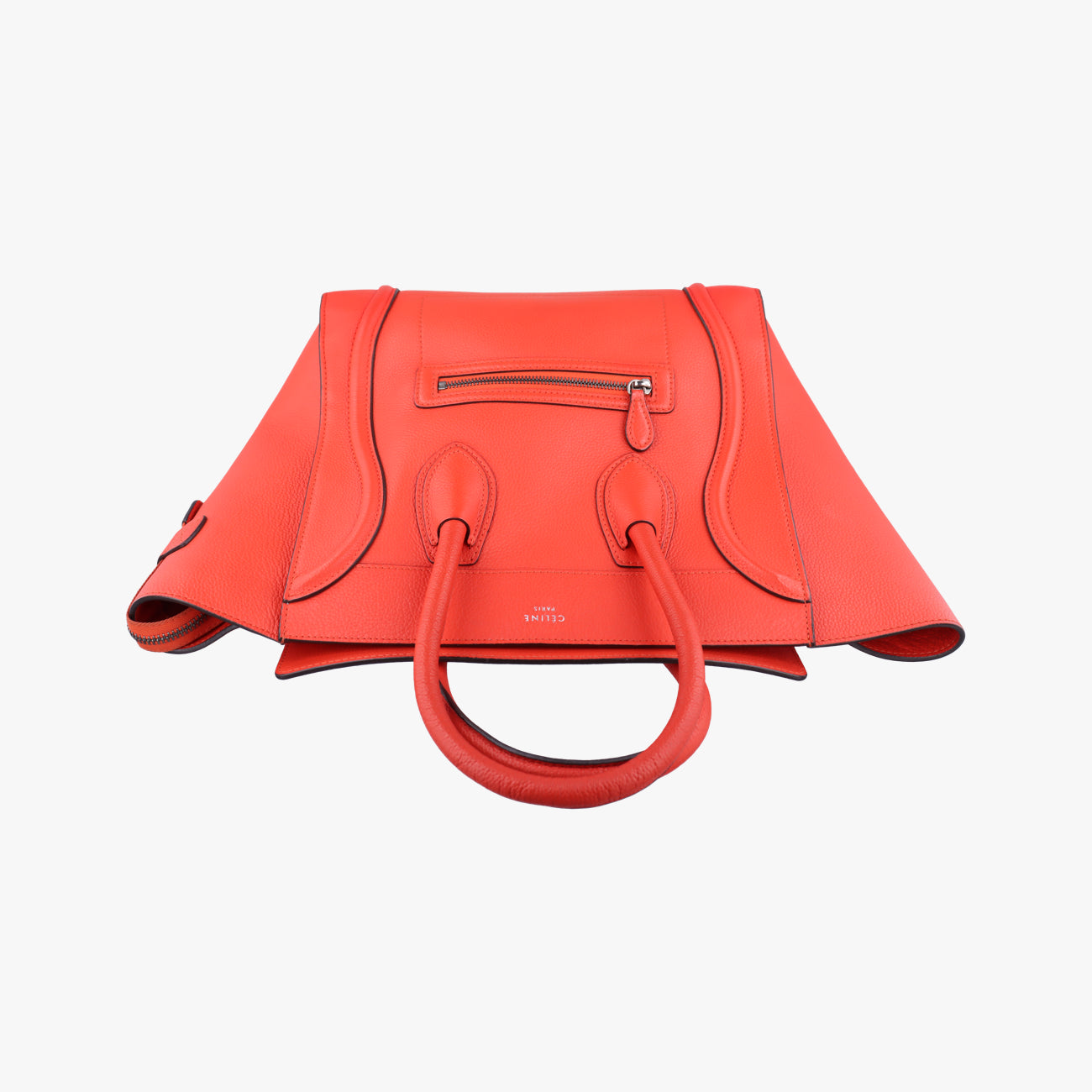 Pre-owned Celine Luggage Mini Shopper Orange Leather  handbag | stylenewstar