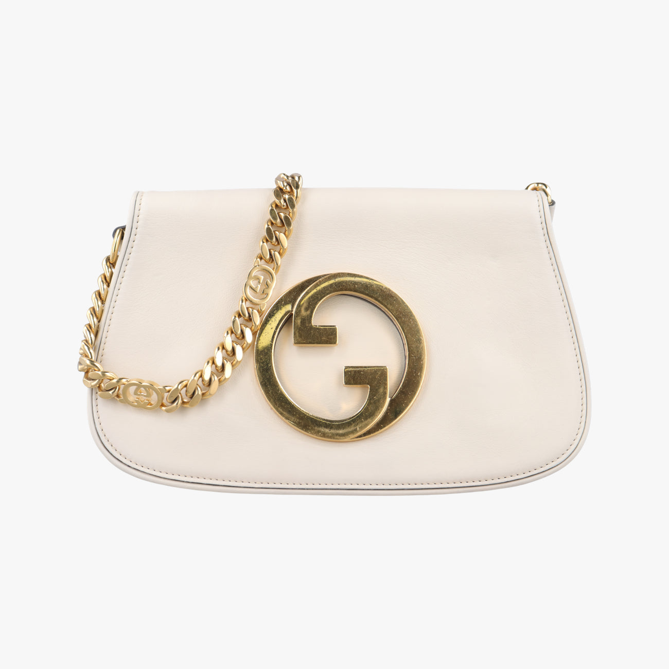 Pre-owned Gucci Blondie Chain White Leather 699268 shoulderbag | stylenewstar