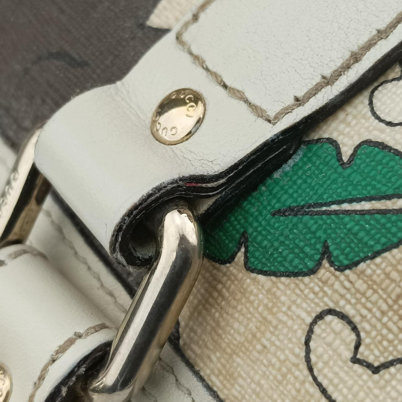 Pre-owned Gucci UNICEF Joy white×Multicolour PVC coated canvas 189895 handbag | stylenewstar