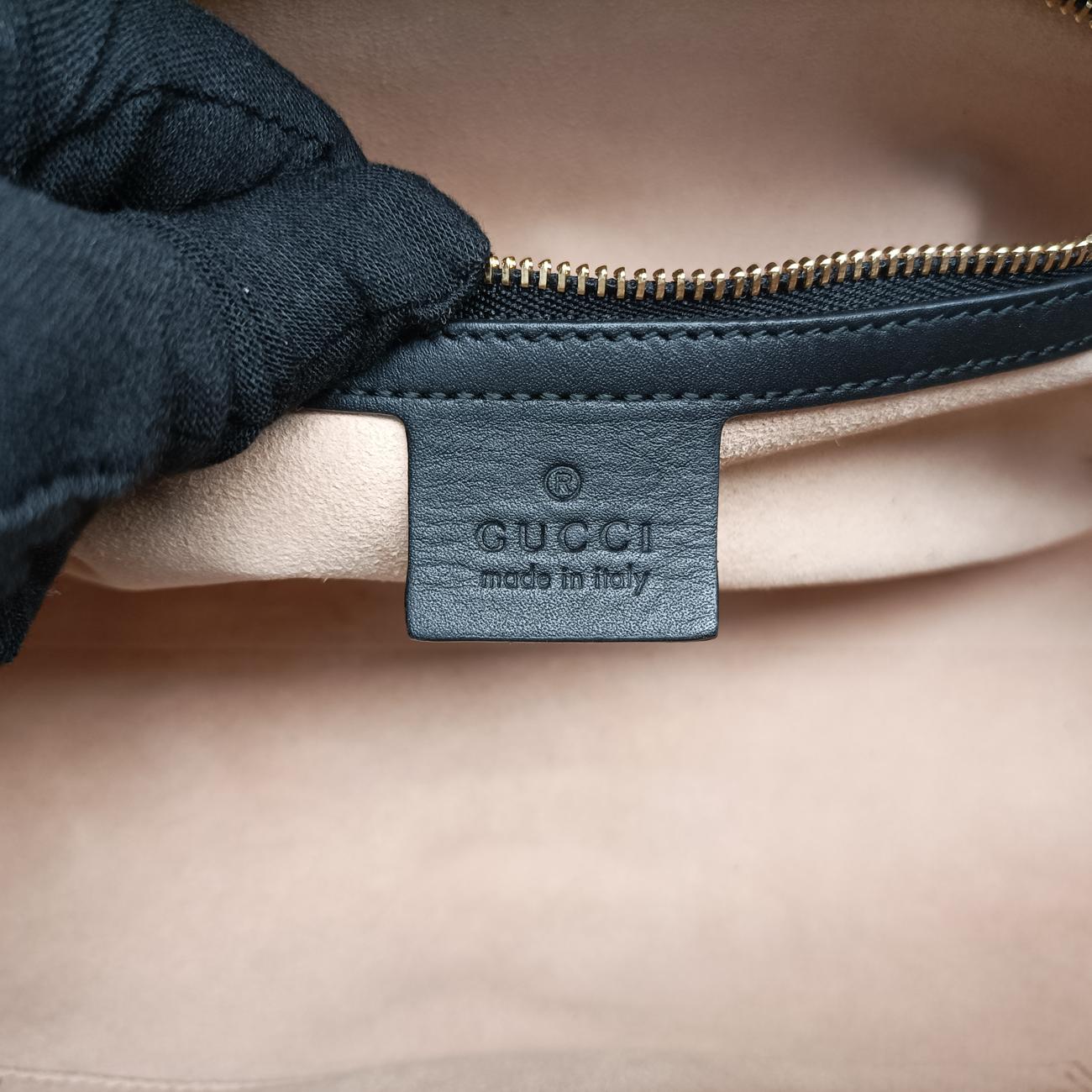 Pre-owned Gucci Ophidia GG Small Black×red suede 524532 handbag | stylenewstar