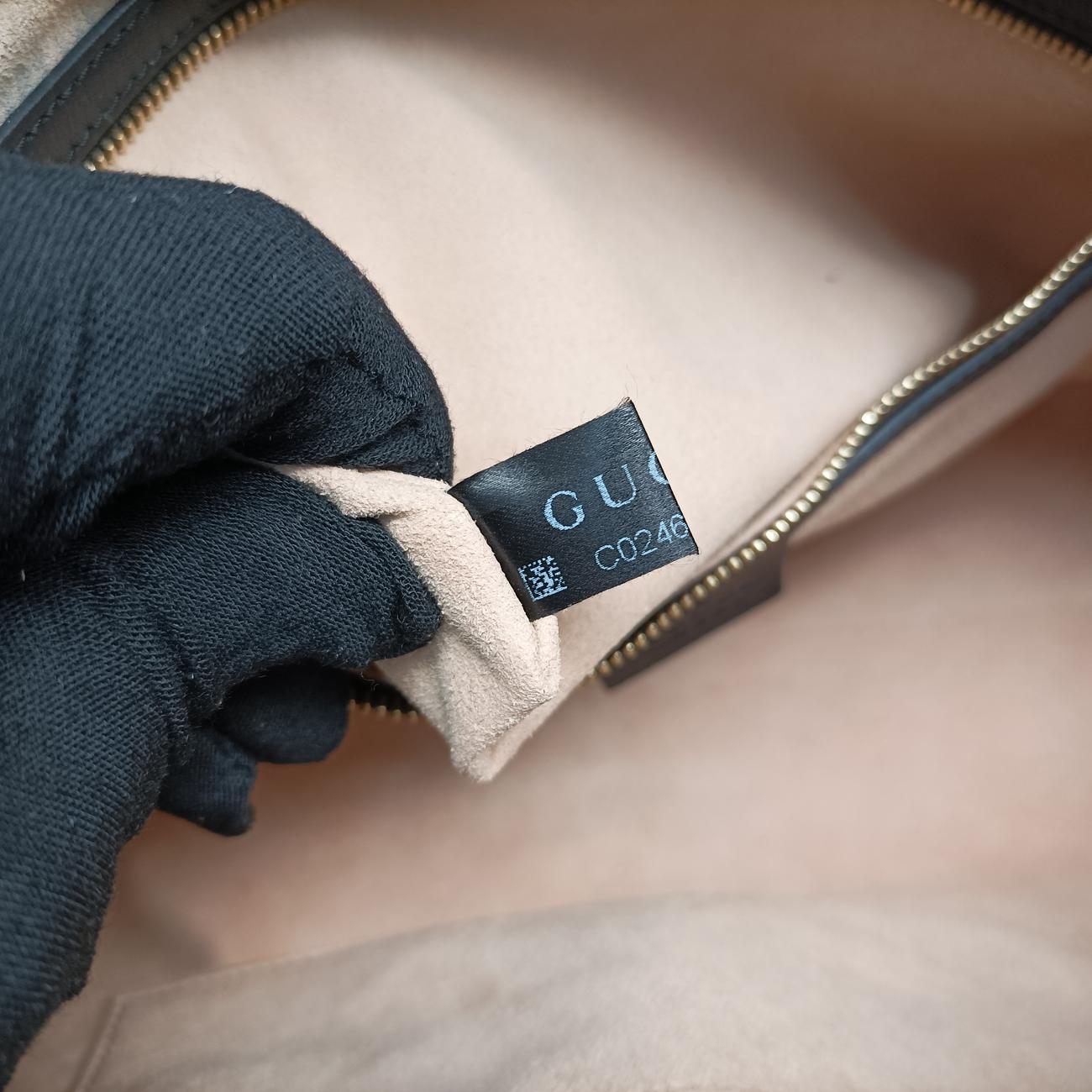 Pre-owned Gucci Ophidia GG Small Black×red suede 524532 handbag | stylenewstar