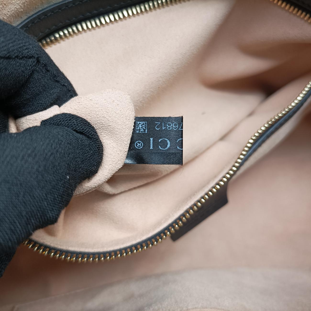 Pre-owned Gucci Ophidia GG Small Black×red suede 524532 handbag | stylenewstar