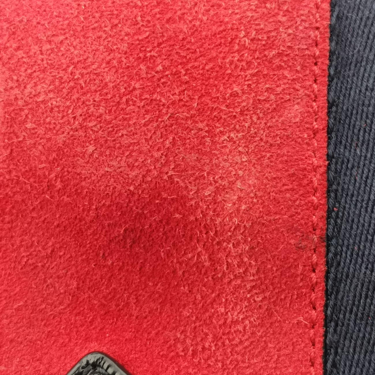 Pre-owned Gucci Ophidia GG Small Black×red suede 524532 handbag | stylenewstar