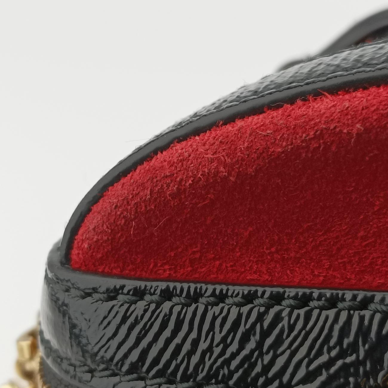 Pre-owned Gucci Ophidia GG Small Black×red suede 524532 handbag | stylenewstar