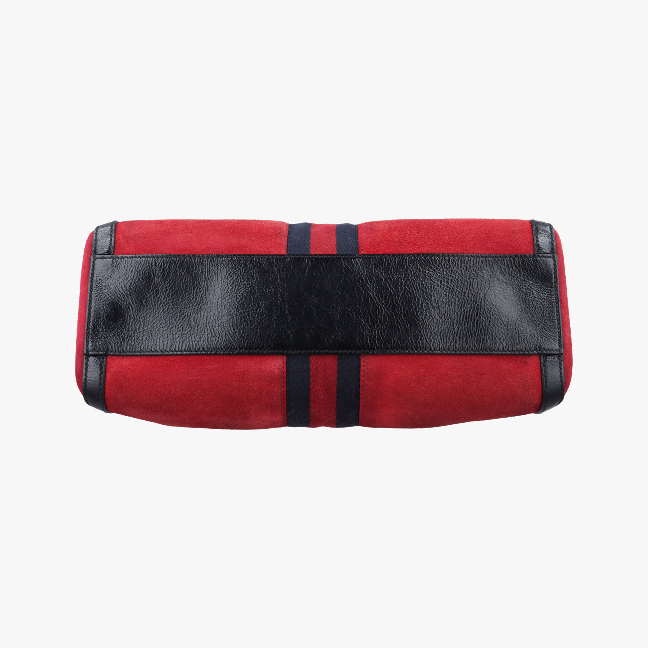 Pre-owned Gucci Ophidia GG Small Black×red suede 524532 handbag | stylenewstar