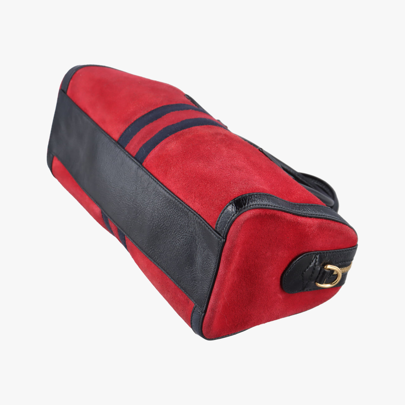 Pre-owned Gucci Ophidia GG Small Black×red suede 524532 handbag | stylenewstar