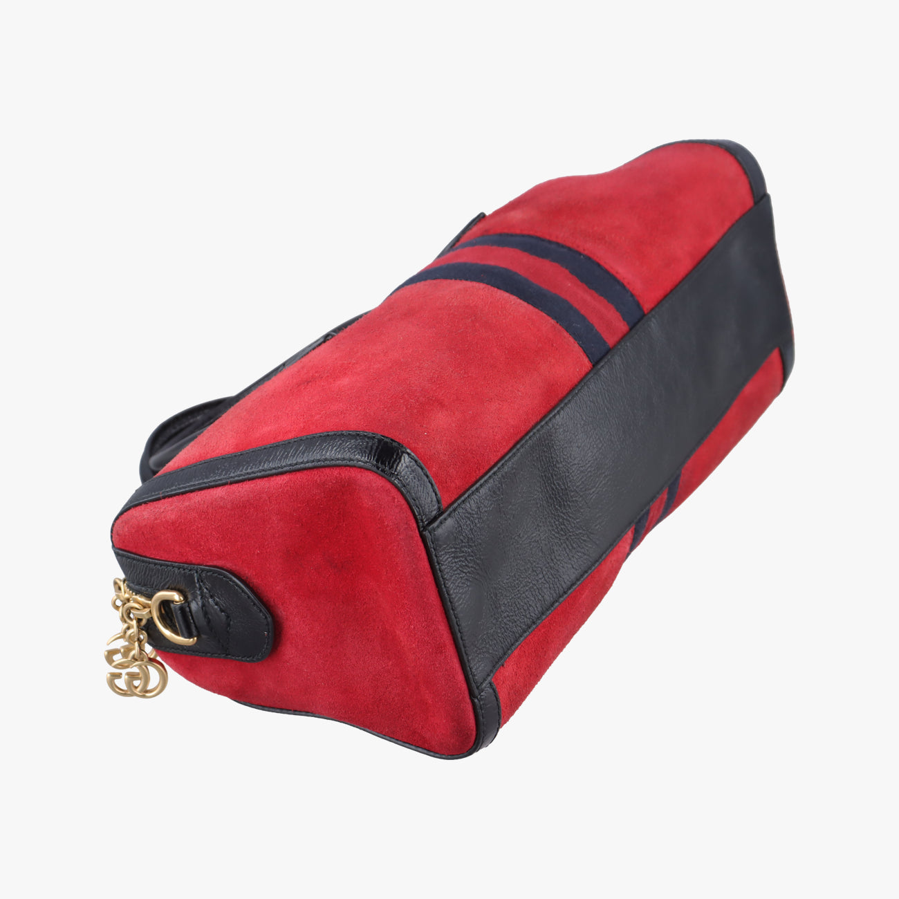 Pre-owned Gucci Ophidia GG Small Black×red suede 524532 handbag | stylenewstar