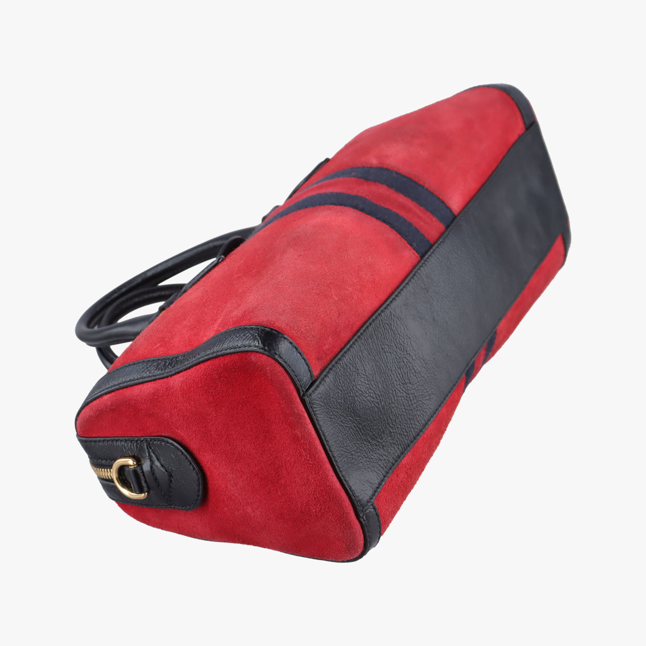 Pre-owned Gucci Ophidia GG Small Black×red suede 524532 handbag | stylenewstar