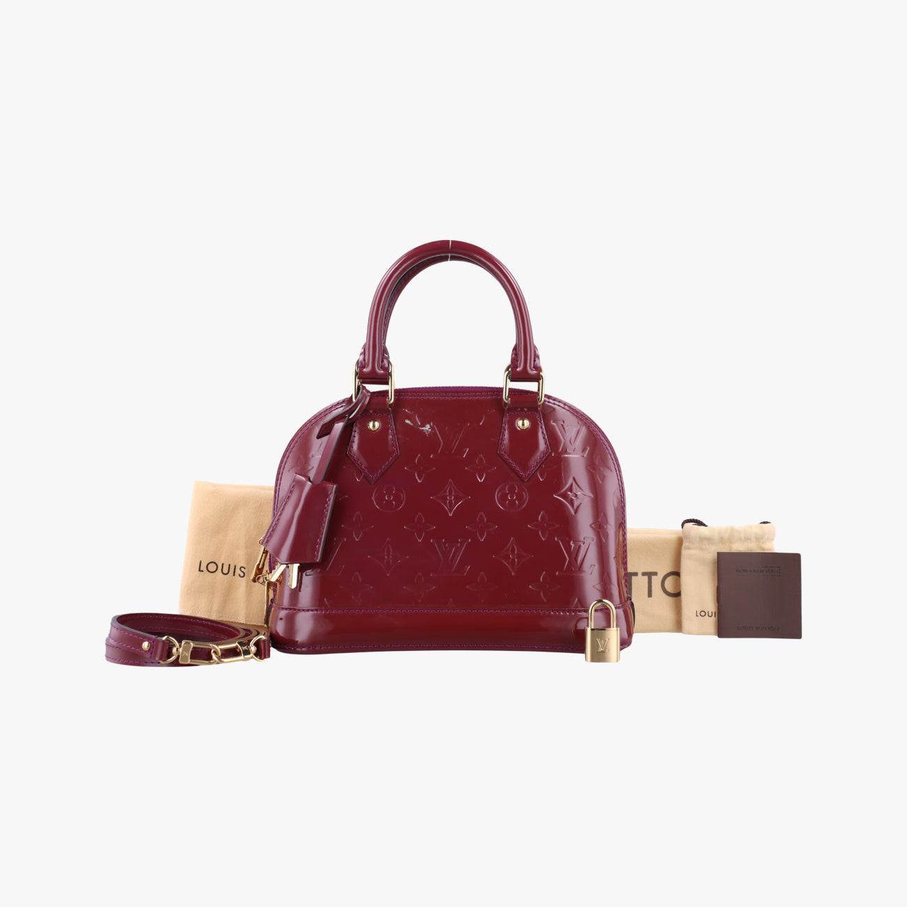 Secondhand Louis Vuitton Alma BB pomme d'amour Vernis M91606 shoulderbag | stylenewstar