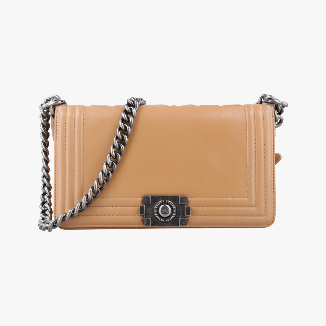 Pre-owned Chanel BOY CHANEL Beige Leather A66713 shoulderbag | stylenewstar