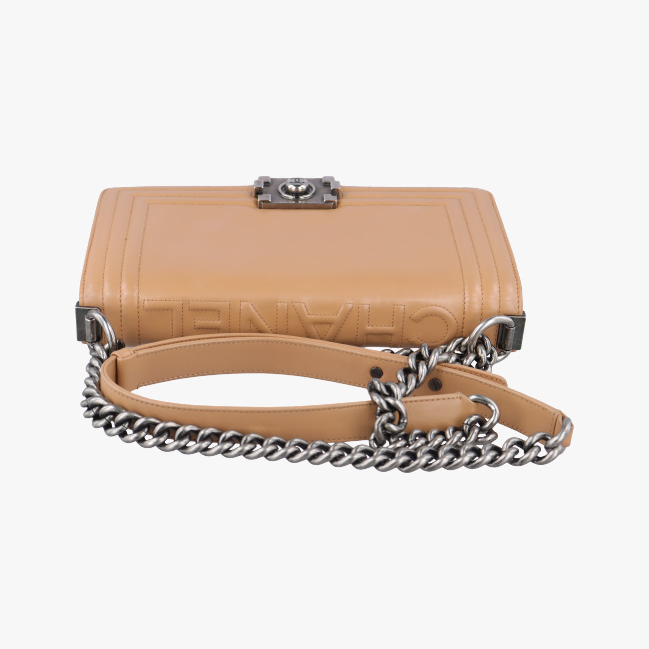 Pre-owned Chanel BOY CHANEL Beige Leather A66713 shoulderbag | stylenewstar