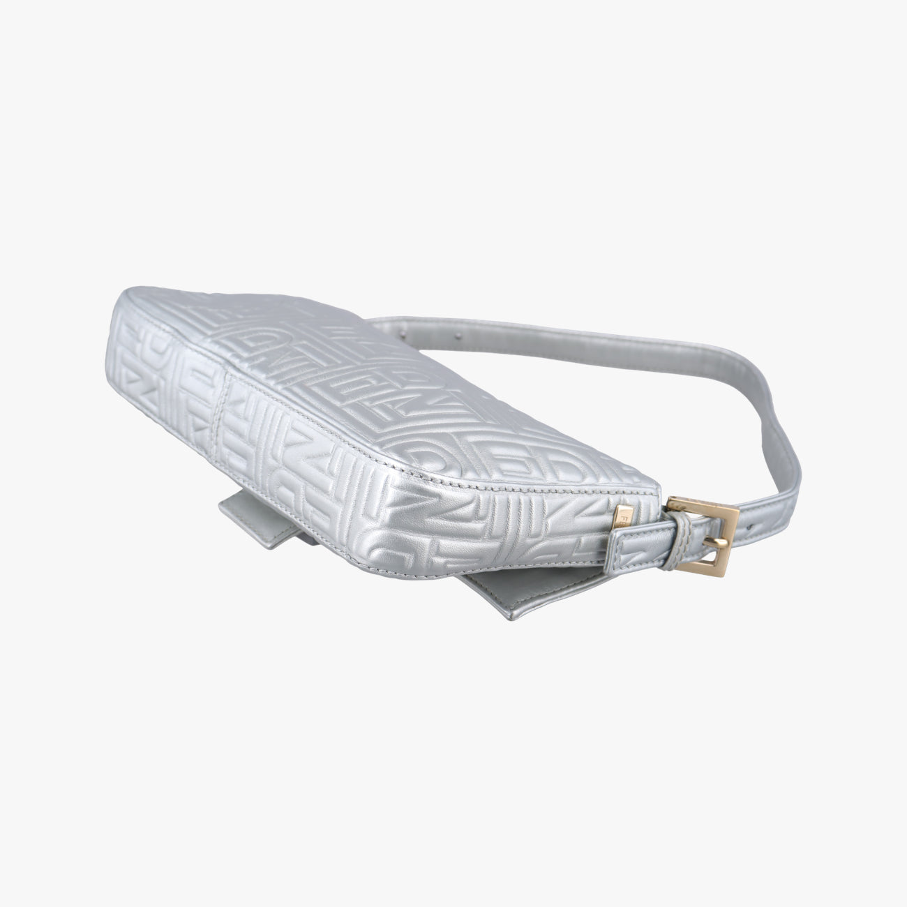 Pre-owned Fendi BAGUETTE Silver Leather 8BR600 shoulderbag | stylenewstar