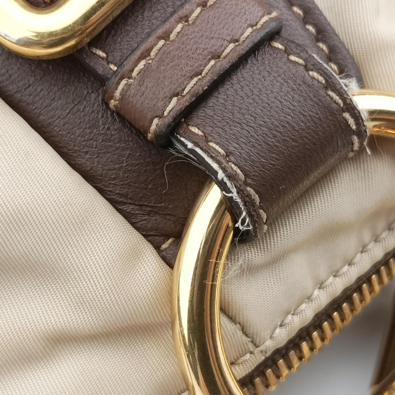 Pre-owned Prada Logo Beige×Brown Nylon BR4261 shoulderbag | stylenewstar