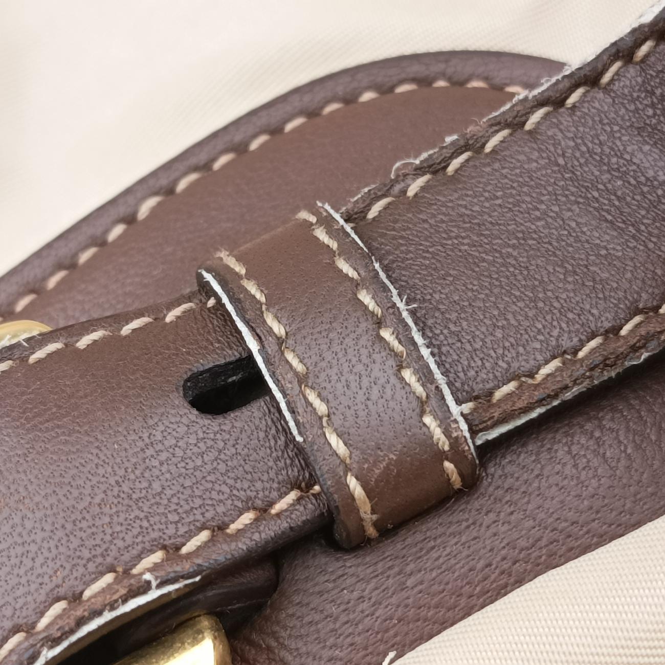 Pre-owned Prada Logo Beige×Brown Nylon BR4261 shoulderbag | stylenewstar