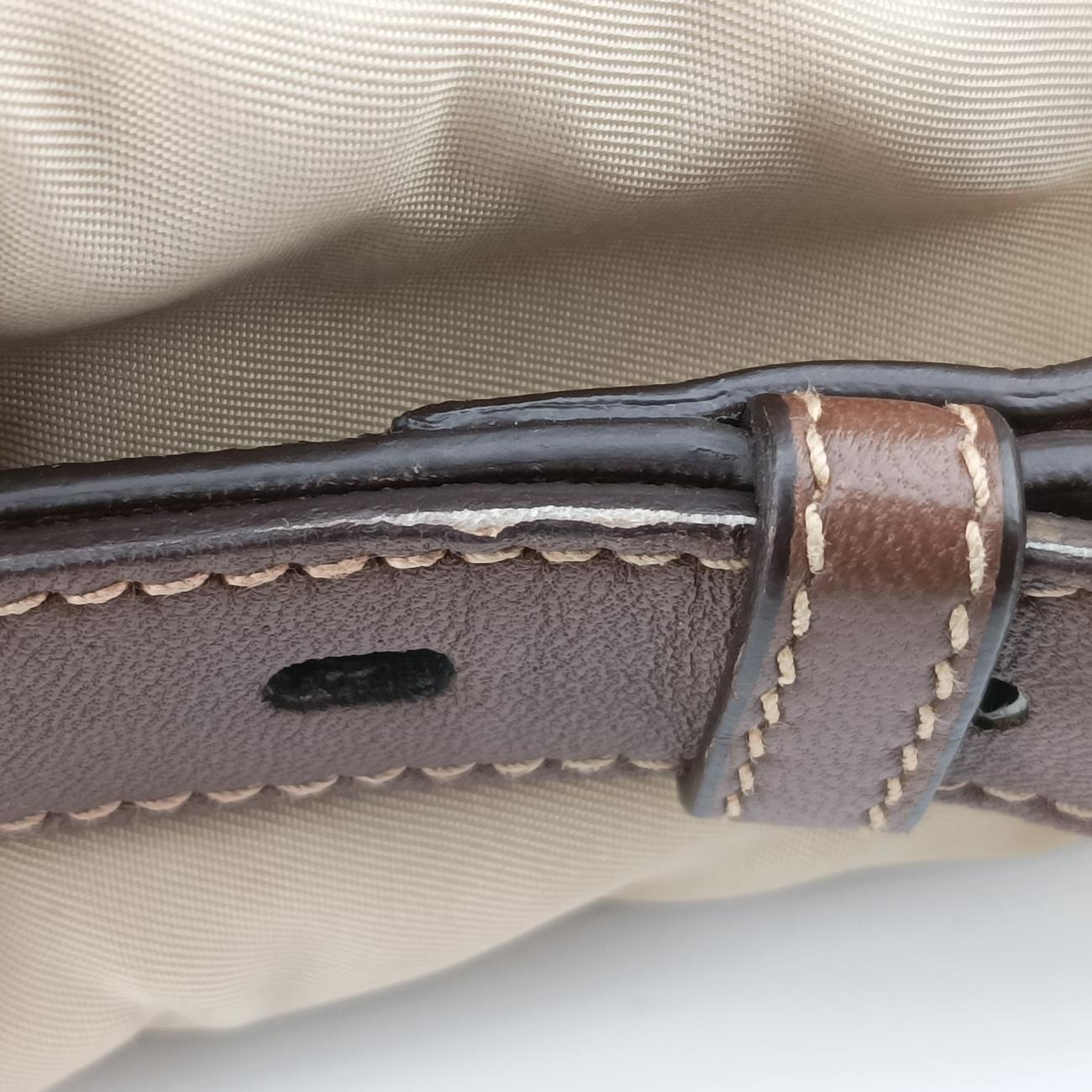 Pre-owned Prada Logo Beige×Brown Nylon BR4261 shoulderbag | stylenewstar