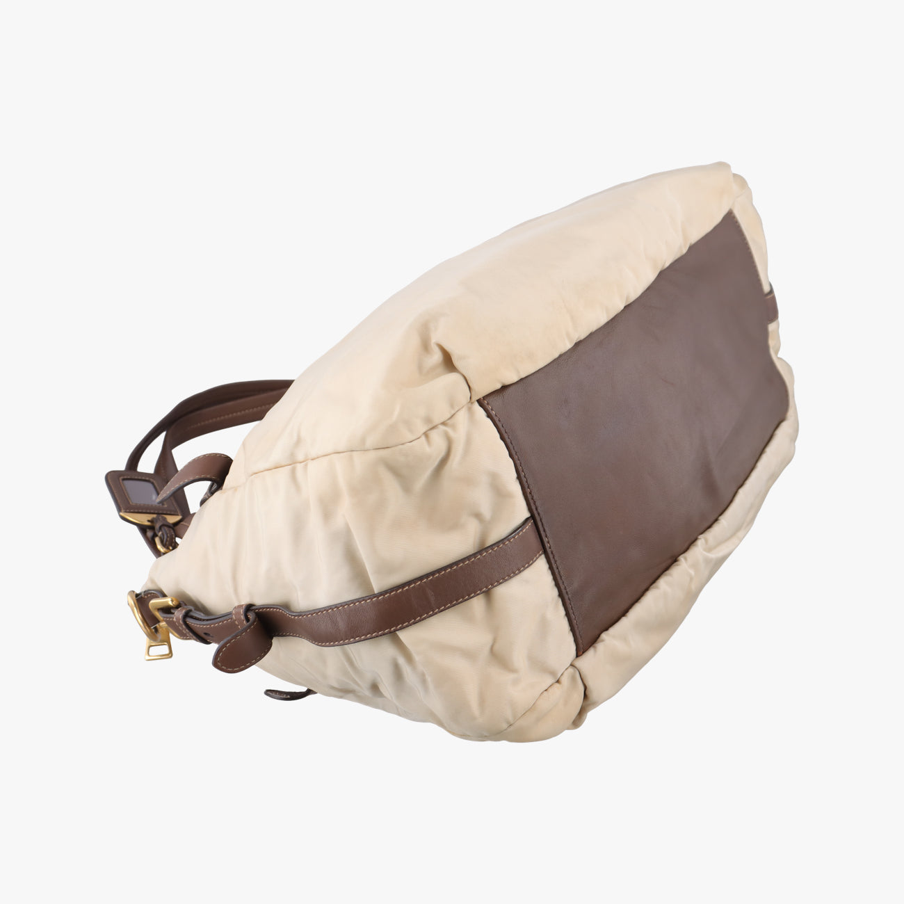 Pre-owned Prada Logo Beige×Brown Nylon BR4261 shoulderbag | stylenewstar