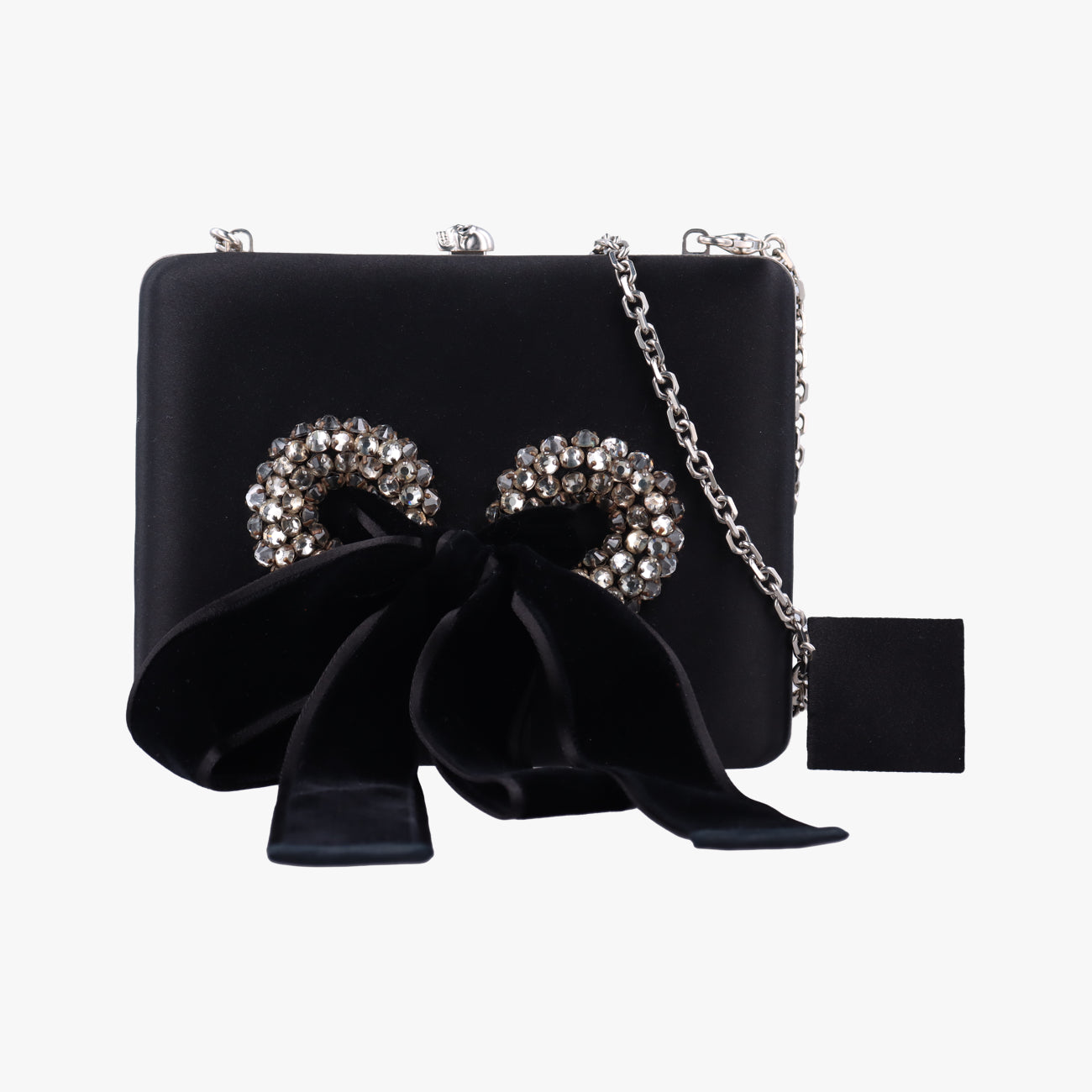 Pre-owned Alexander McQueen Skull Black Silk  shoulderbag | stylenewstar