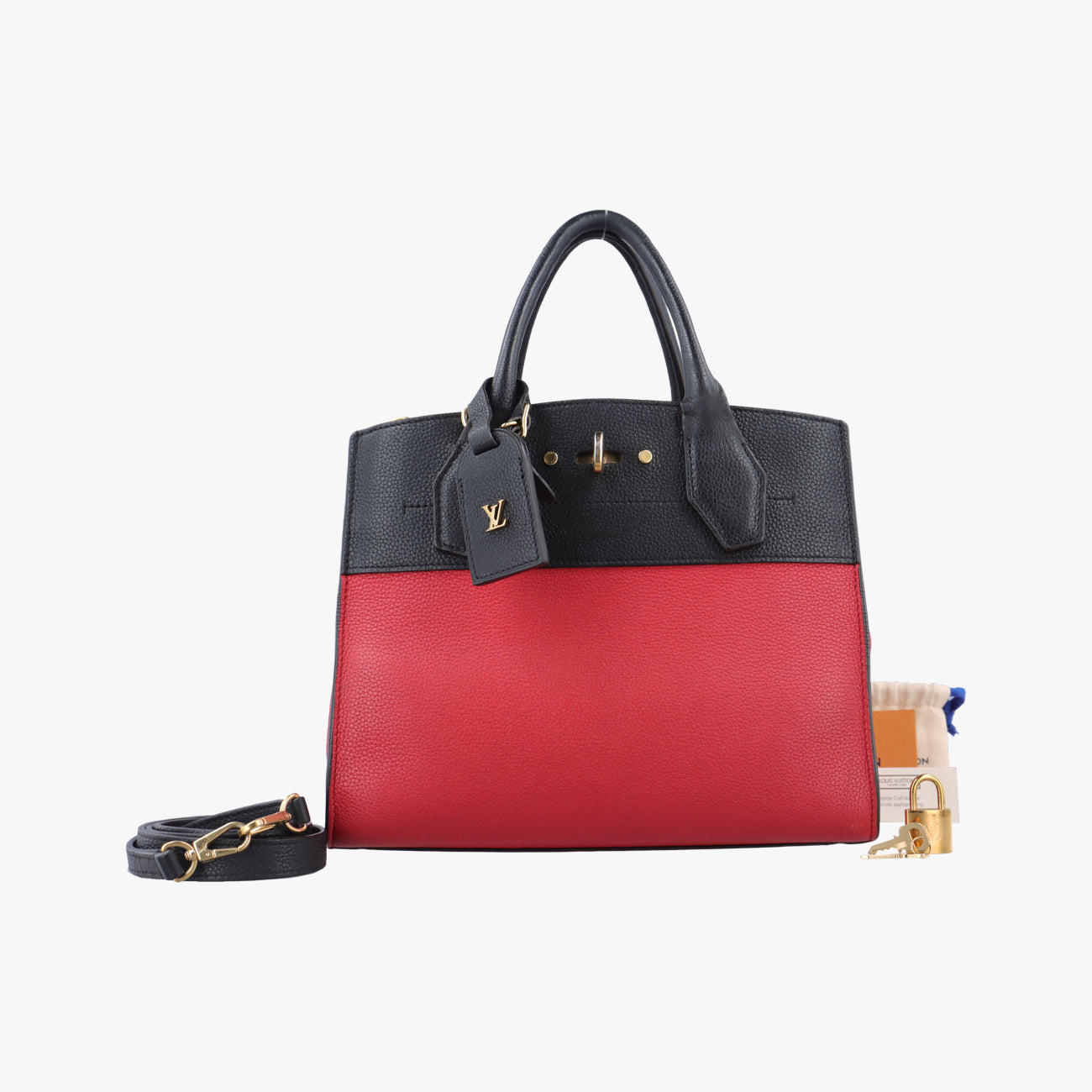 Pre-owned Louis Vuitton City SteamerMM Ruby x Noir Leather M54868 shoulderbag | stylenewstar