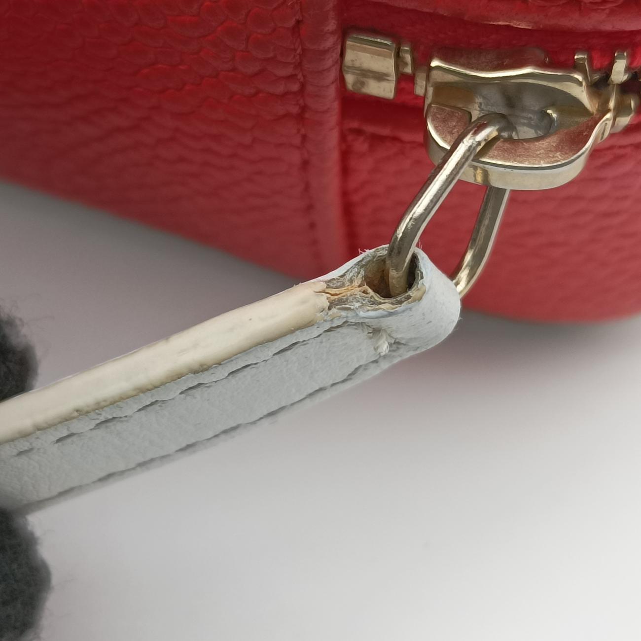 Pre-owned Chanel Filigree Vanity Case Blue x White x Red Caviar Skin A84452 shoulderbag | stylenewstar