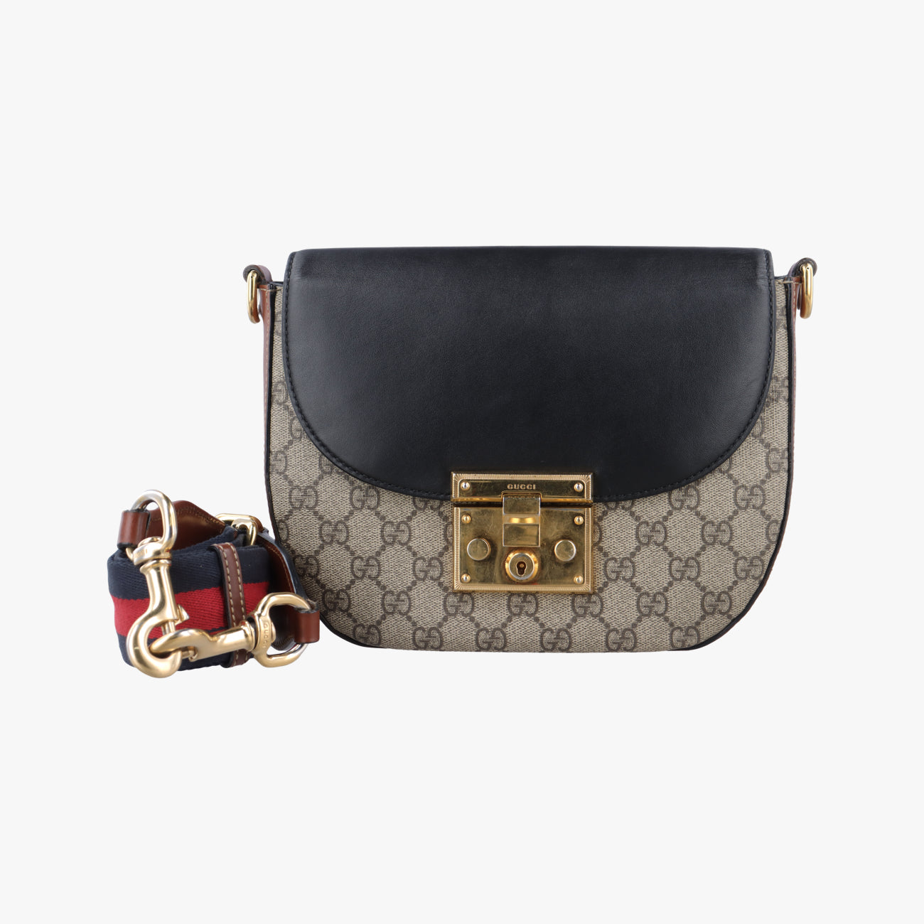 Pre-owned Gucci Padlock Guccissima Beige x Black PVC coated canvas x leather 453189 shoulderbag | stylenewstar