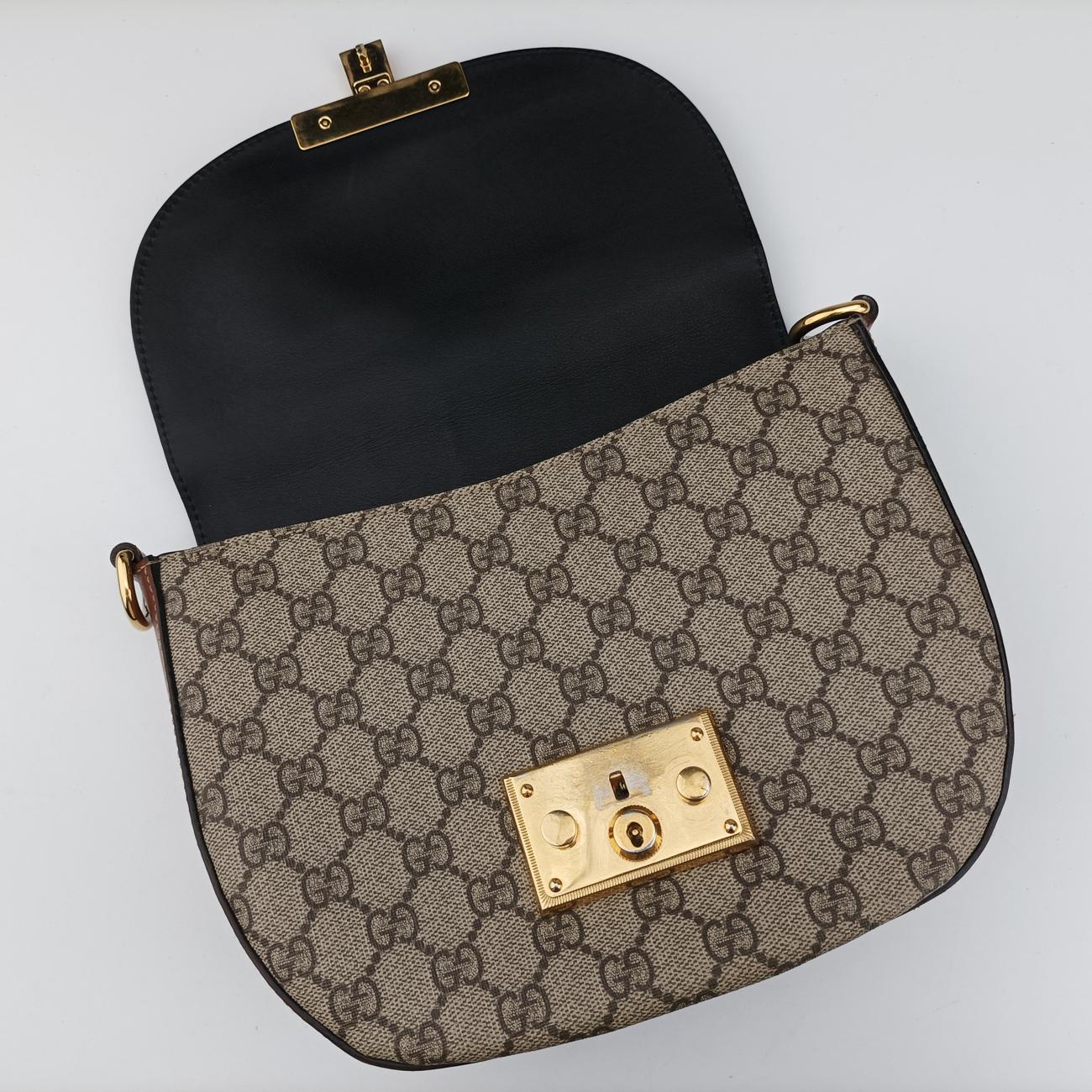 Pre-owned Gucci Padlock Guccissima Beige x Black PVC coated canvas x leather 453189 shoulderbag | stylenewstar