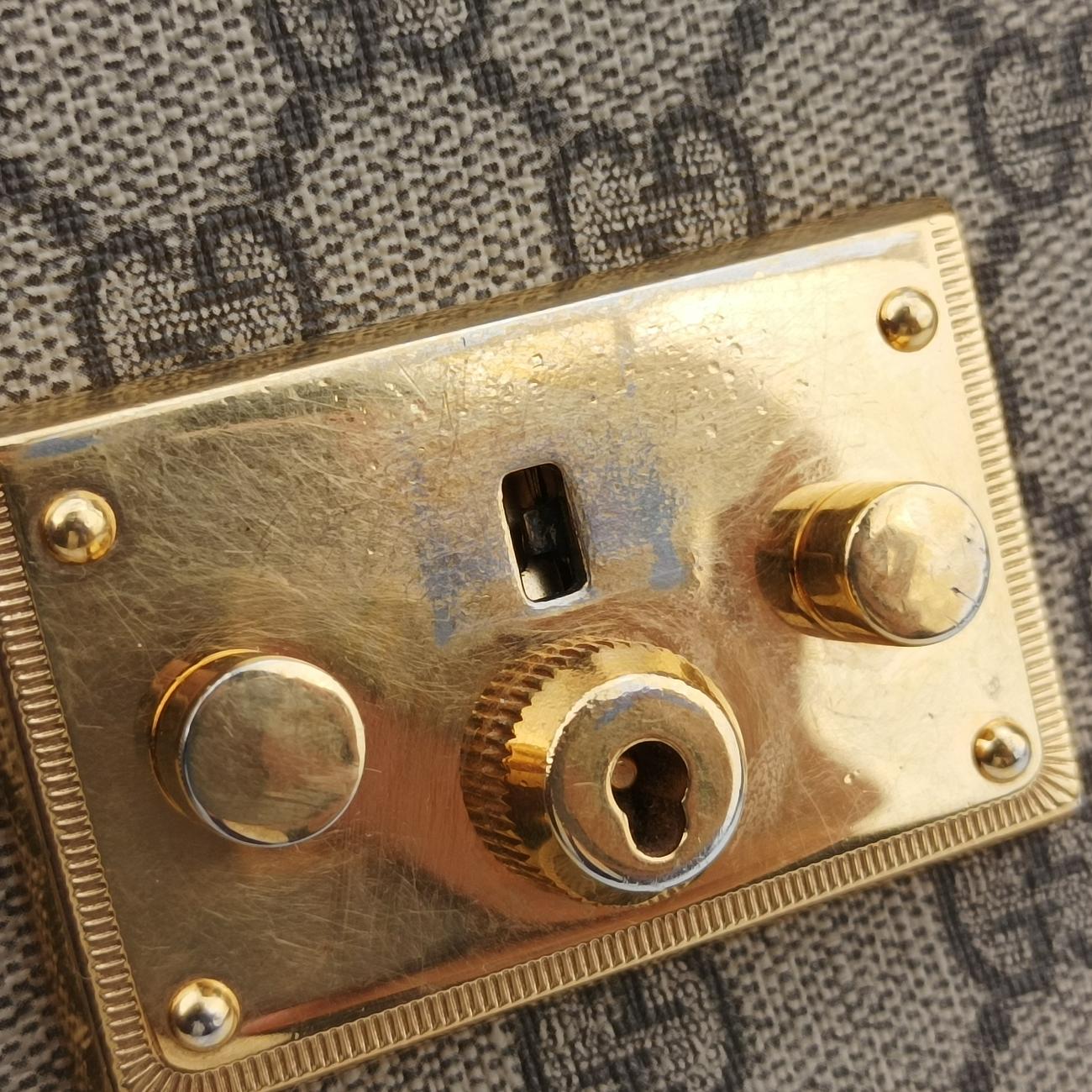 Pre-owned Gucci Padlock Guccissima Beige x Black PVC coated canvas x leather 453189 shoulderbag | stylenewstar