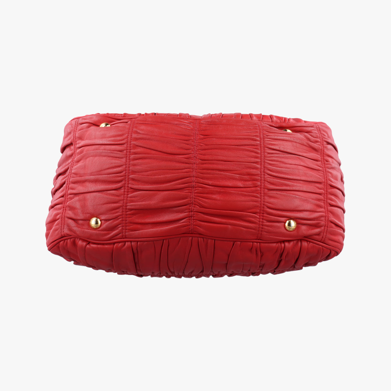 Pre-owned Prada Nappa Gaufre Red Nappa Leather  shoulderbag | stylenewstar