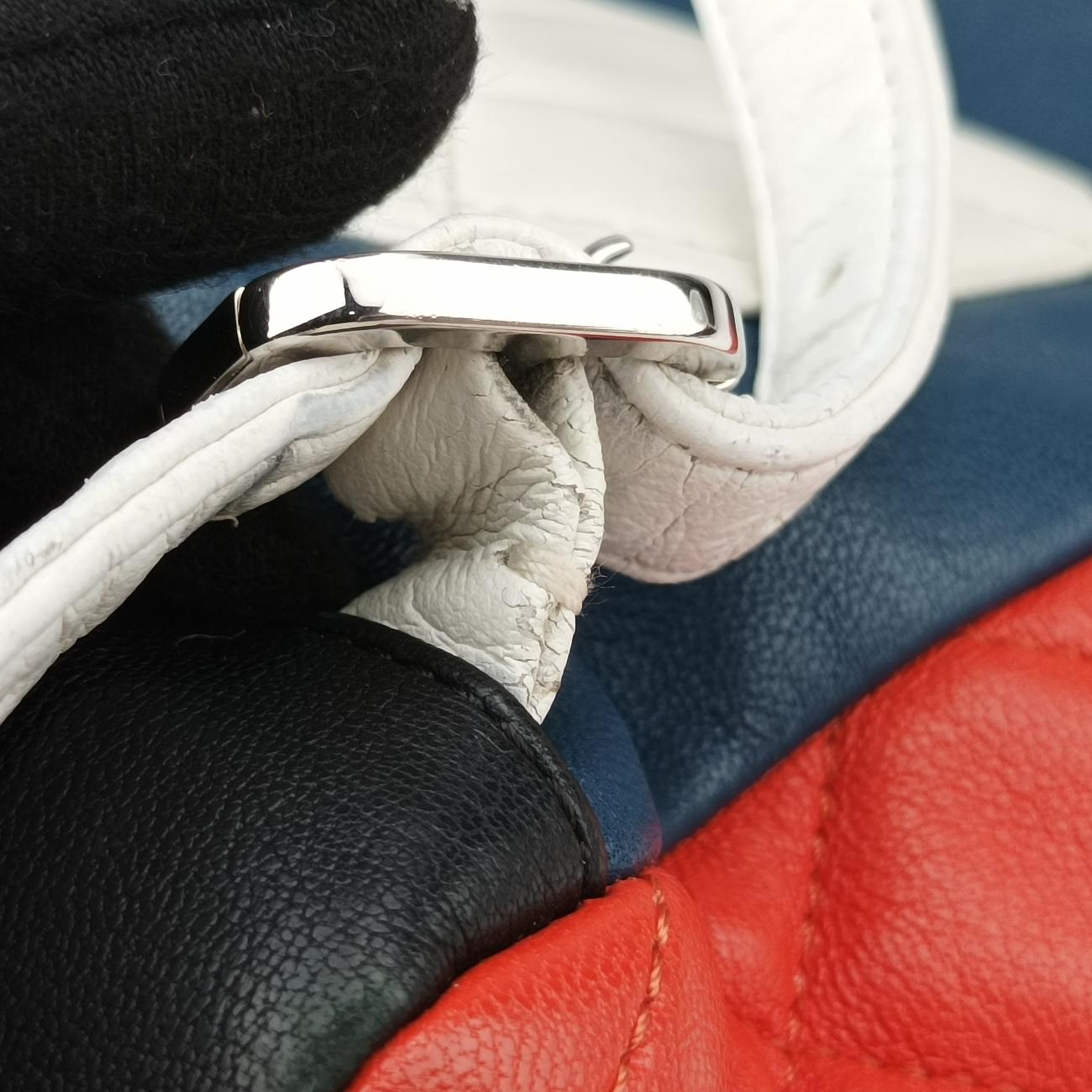 Pre-owned Chanel Matrasse Orange x Blue x White x Black x Multicolor lambskin A93729 backpack/rucksack | stylenewstar