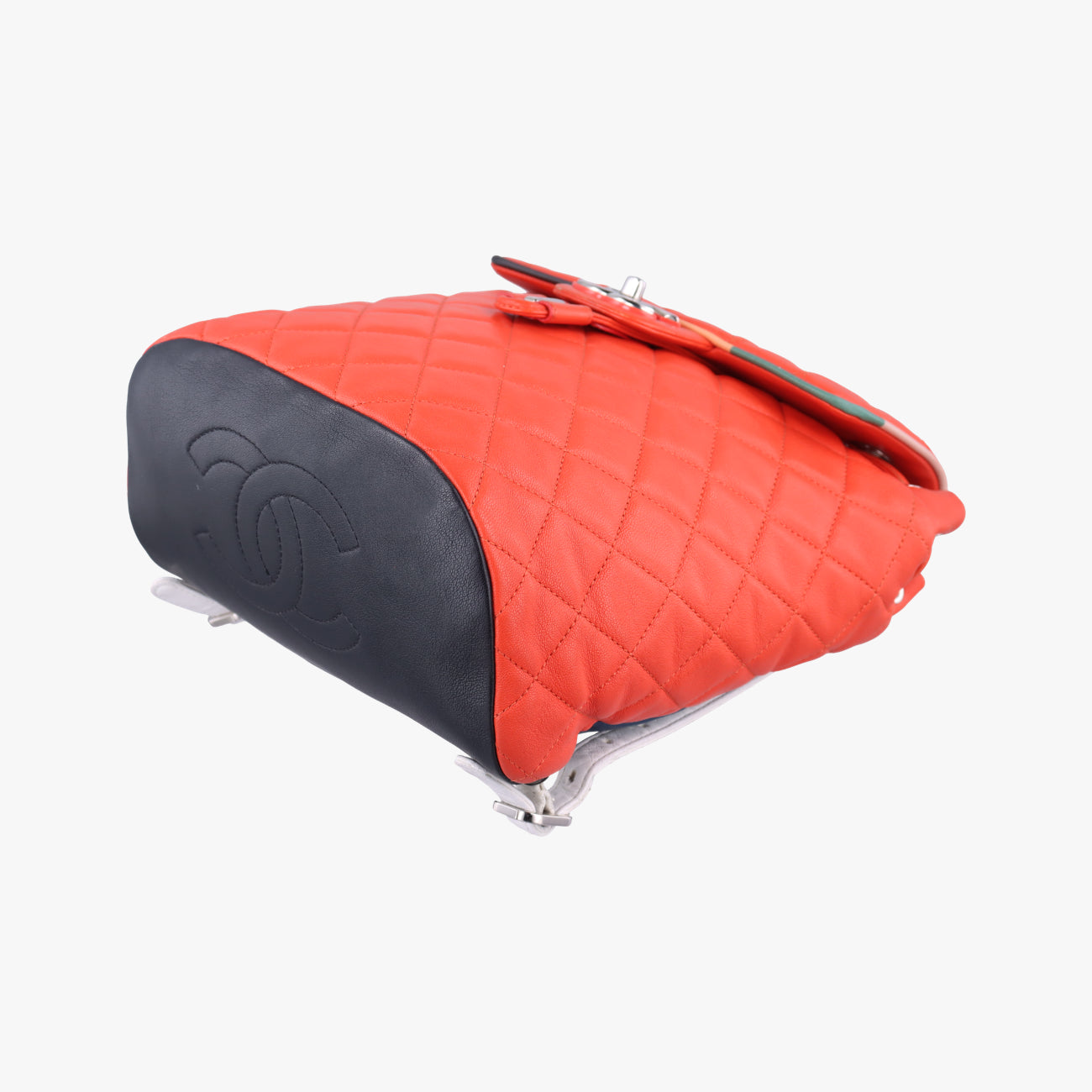 Pre-owned Chanel Matrasse Orange x Blue x White x Black x Multicolor lambskin A93729 backpack/rucksack | stylenewstar