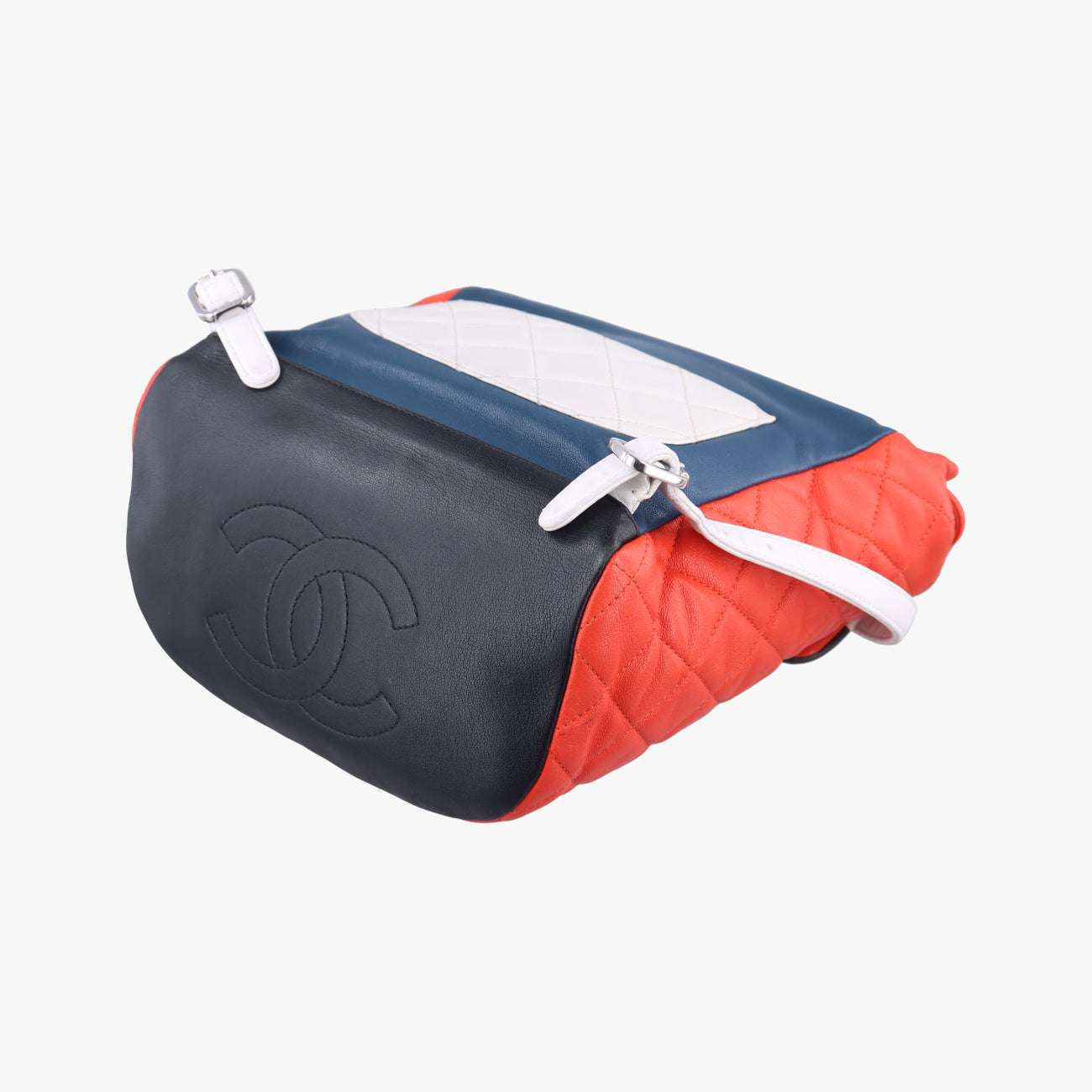 Pre-owned Chanel Matrasse Orange x Blue x White x Black x Multicolor lambskin A93729 backpack/rucksack | stylenewstar