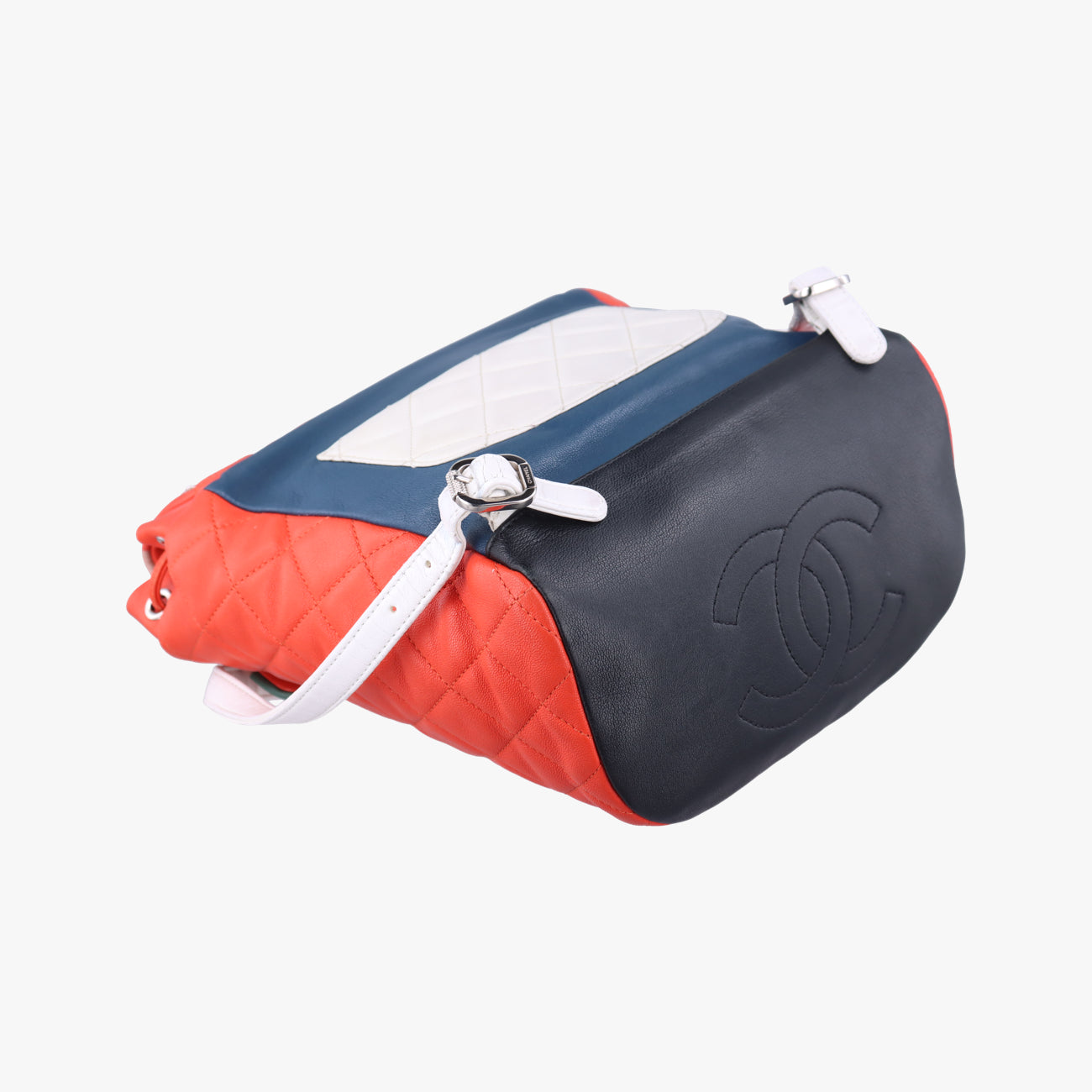 Pre-owned Chanel Matrasse Orange x Blue x White x Black x Multicolor lambskin A93729 backpack/rucksack | stylenewstar