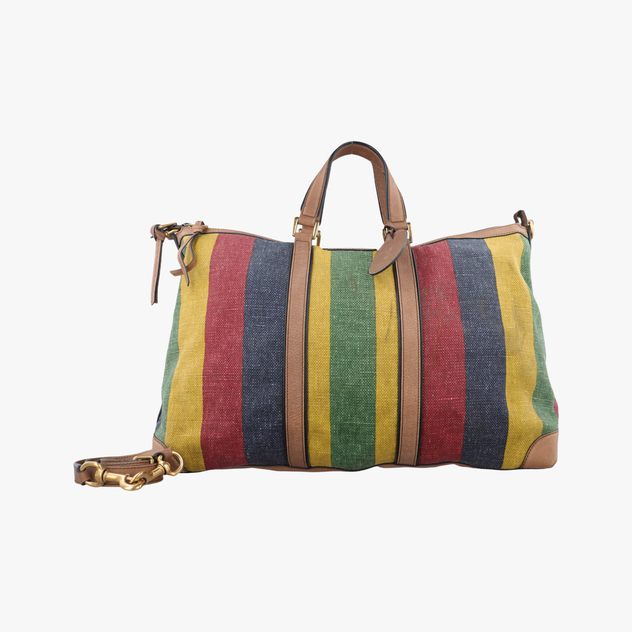 Pre-owned Gucci Stripe Weekender Multicolour canvas 312048 shoulderbag | stylenewstar