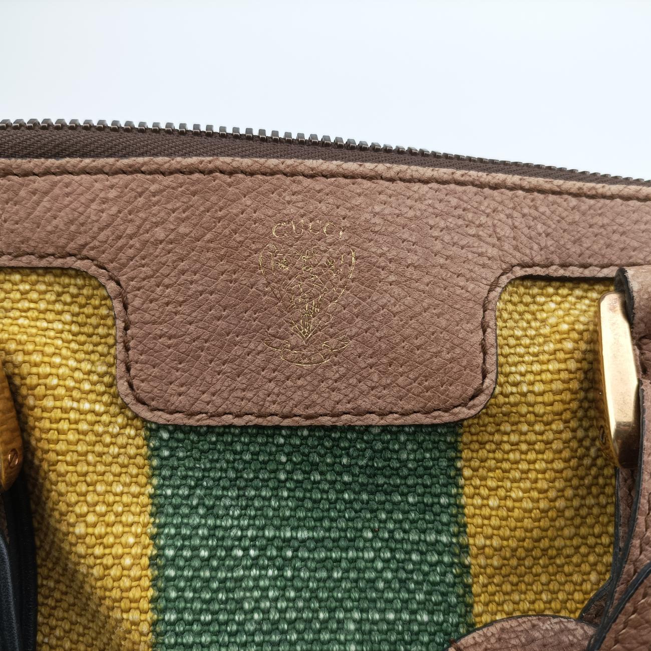 Pre-owned Gucci Stripe Weekender Multicolour canvas 312048 shoulderbag | stylenewstar