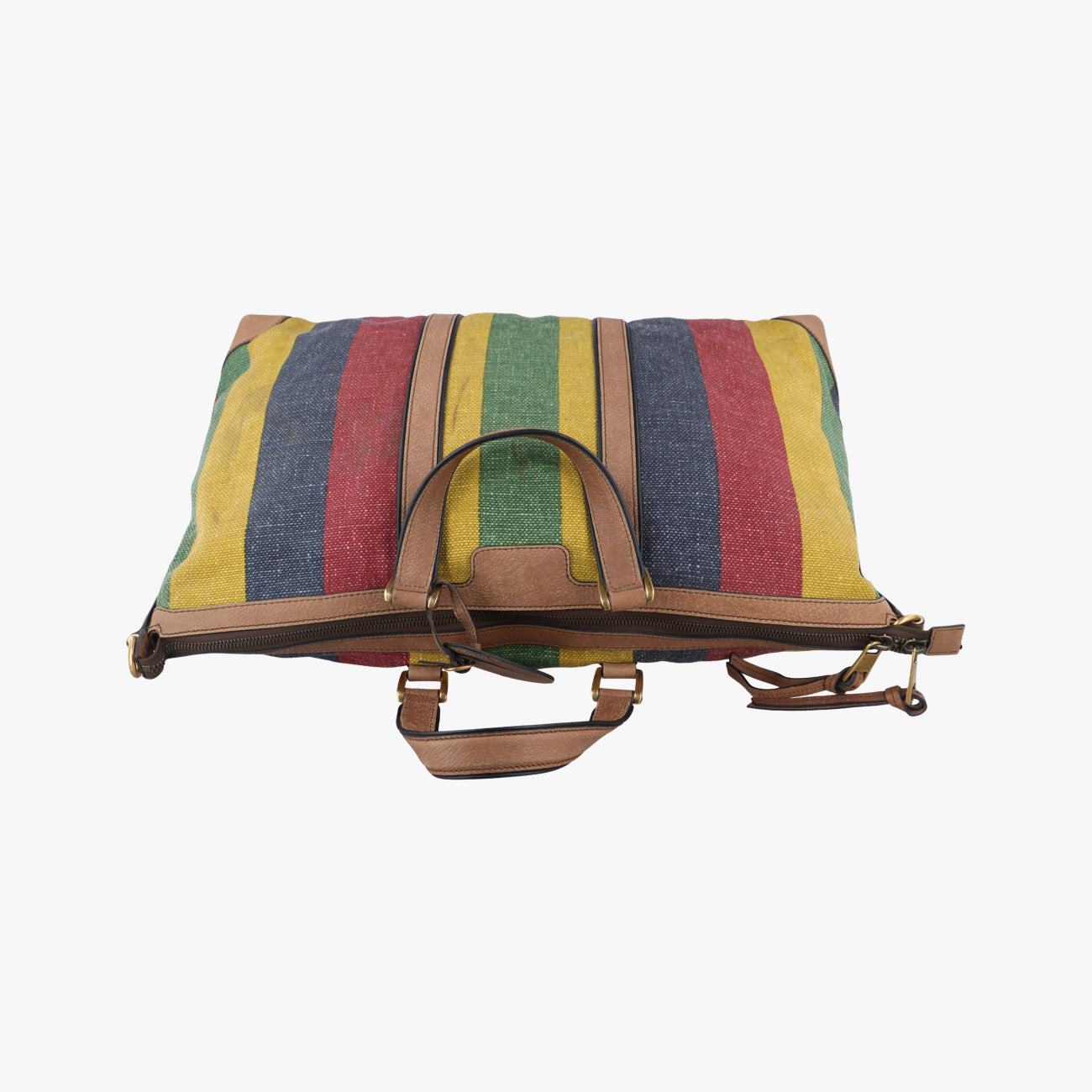 Pre-owned Gucci Stripe Weekender Multicolour canvas 312048 shoulderbag | stylenewstar