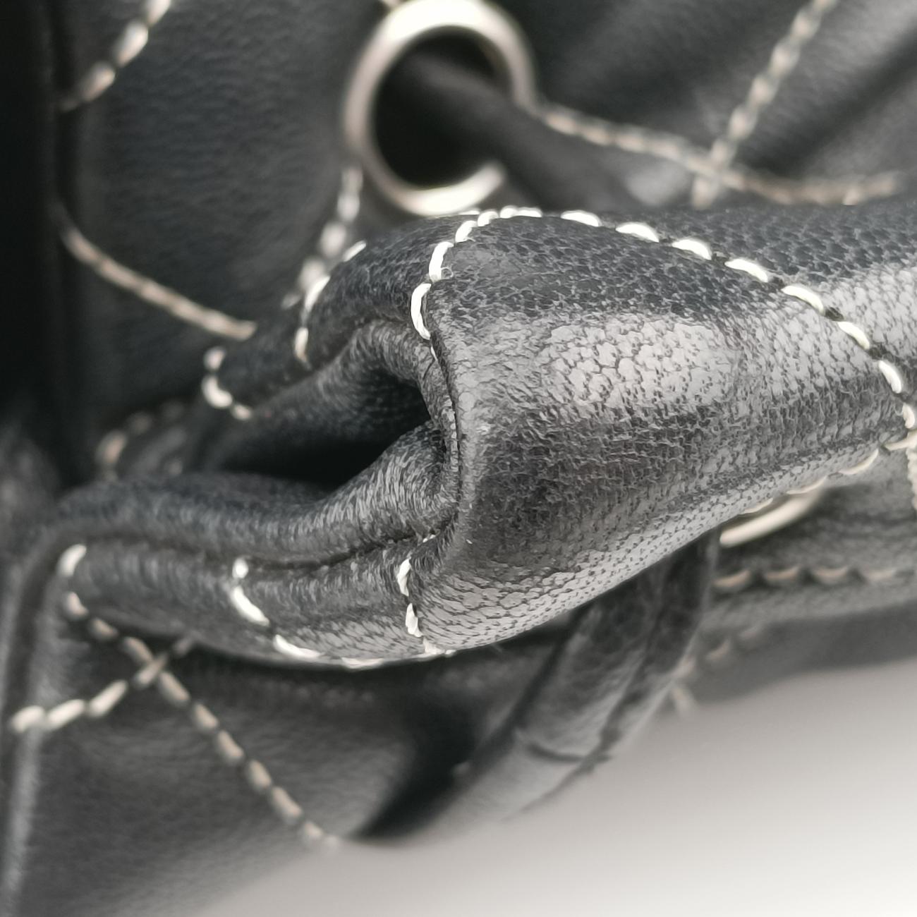 Pre-owned Chanel Matrasse Black Leather A93589 backpack/rucksack | stylenewstar