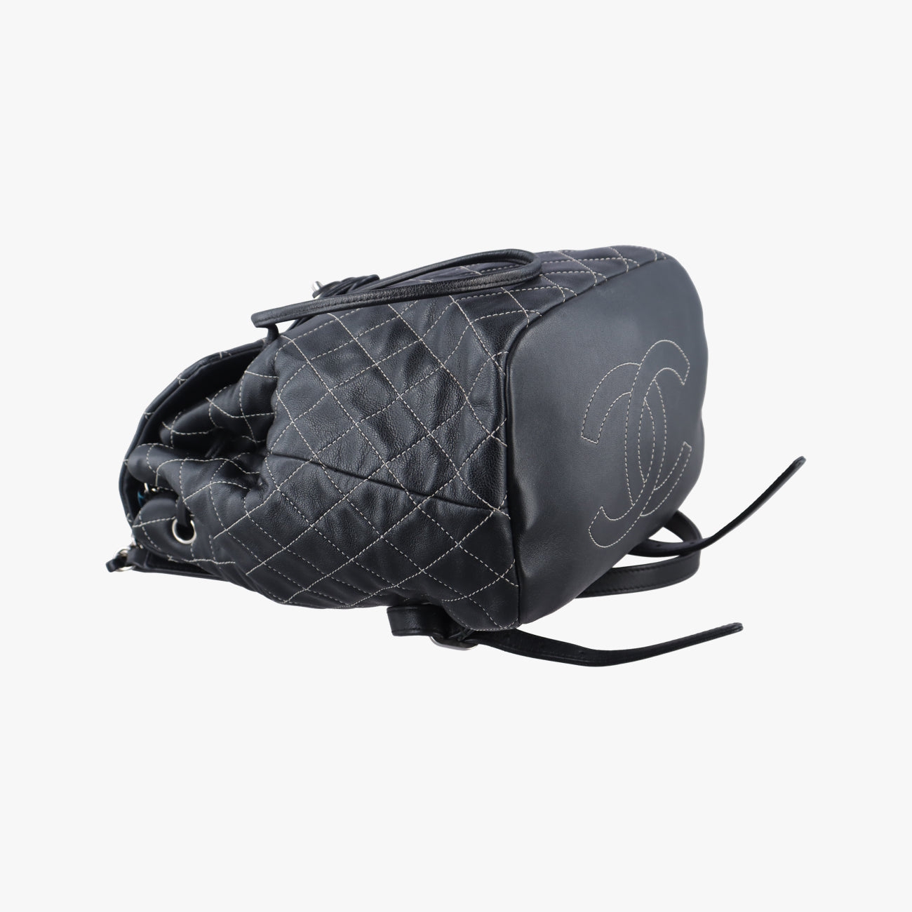 Pre-owned Chanel Matrasse Black Leather A93589 backpack/rucksack | stylenewstar