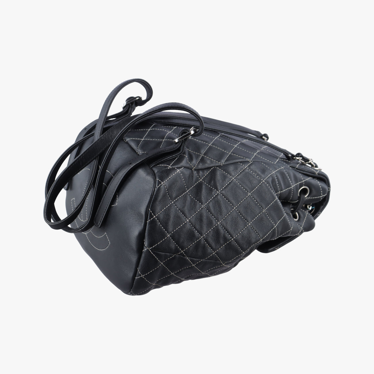 Pre-owned Chanel Matrasse Black Leather A93589 backpack/rucksack | stylenewstar
