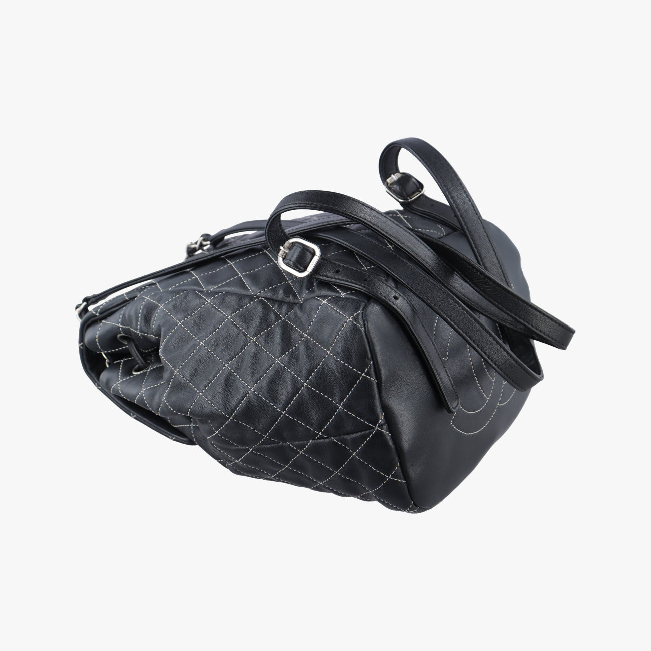 Pre-owned Chanel Matrasse Black Leather A93589 backpack/rucksack | stylenewstar