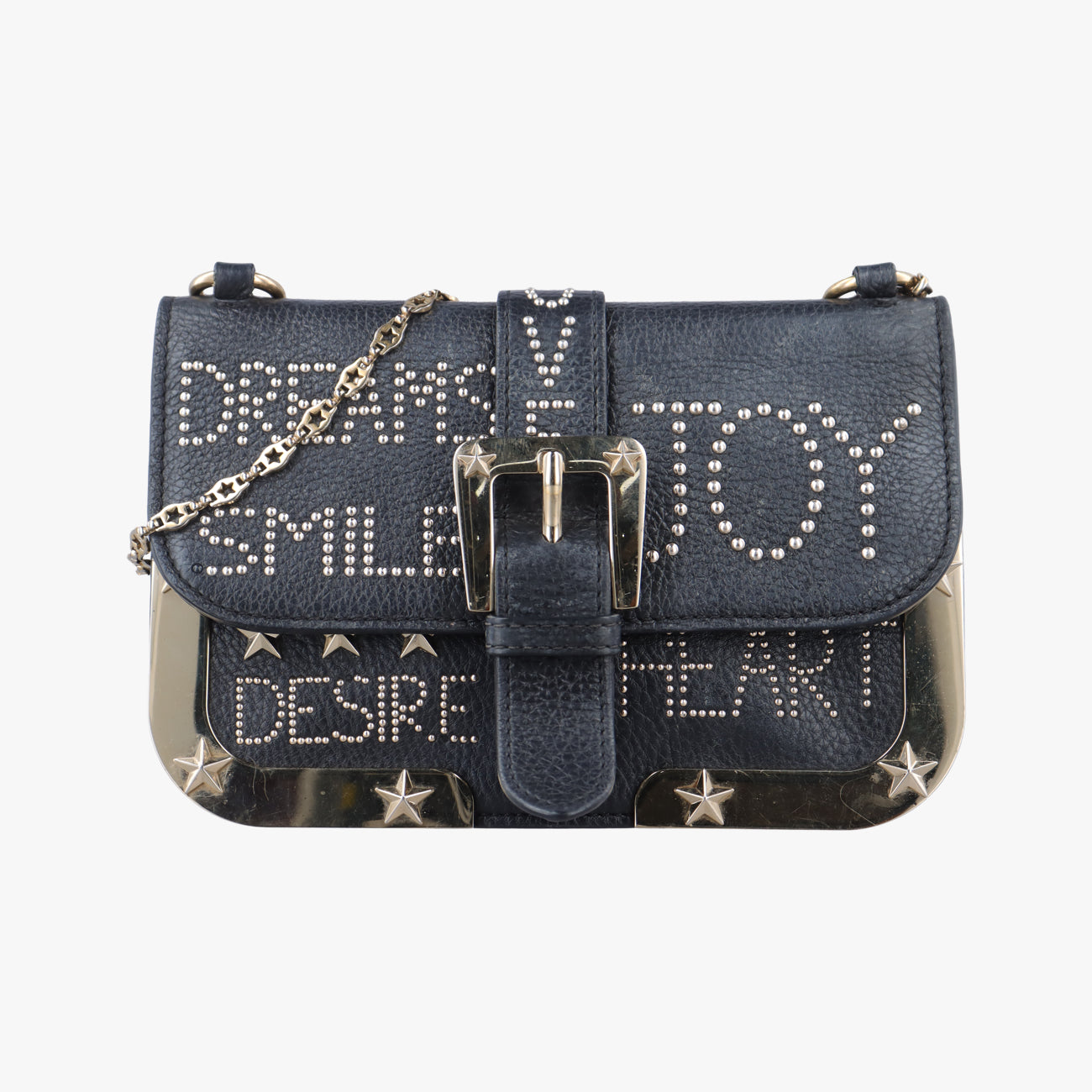 Pre-owned Valentino Textured Black Leather  shoulderbag | stylenewstar