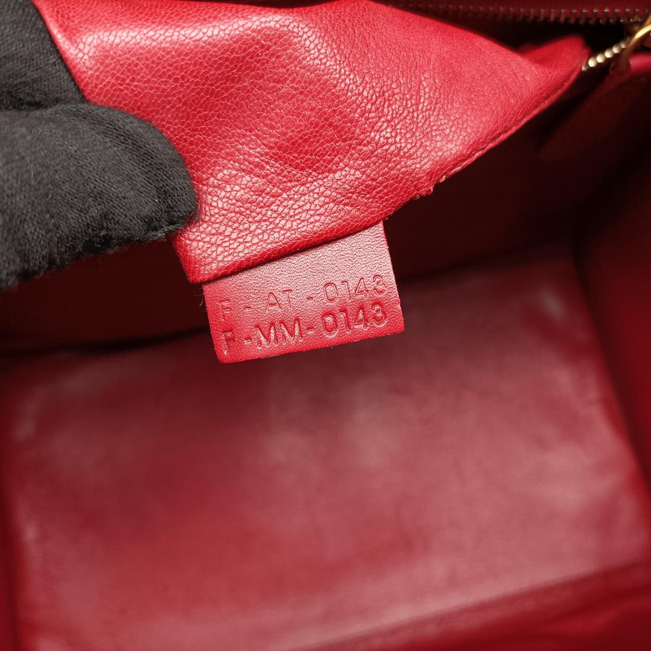 Pre-owned Celine Luggage Mini Shopper Red Leather  handbag | stylenewstar