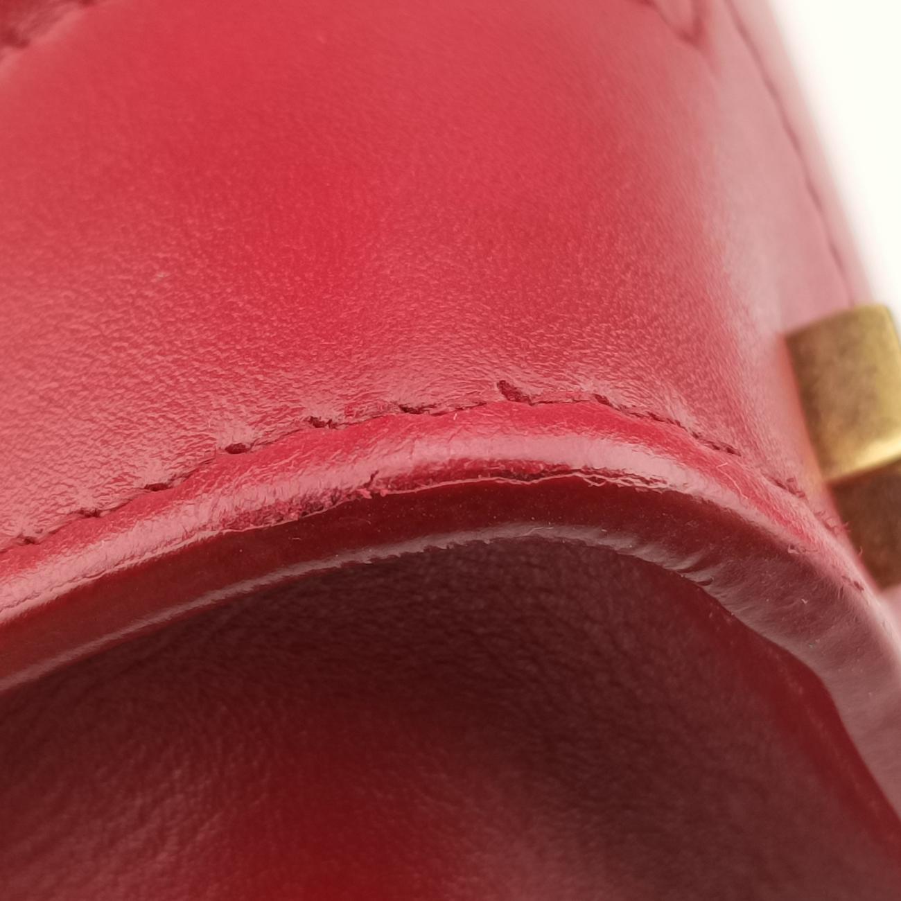 Pre-owned Celine Luggage Mini Shopper Red Leather  handbag | stylenewstar