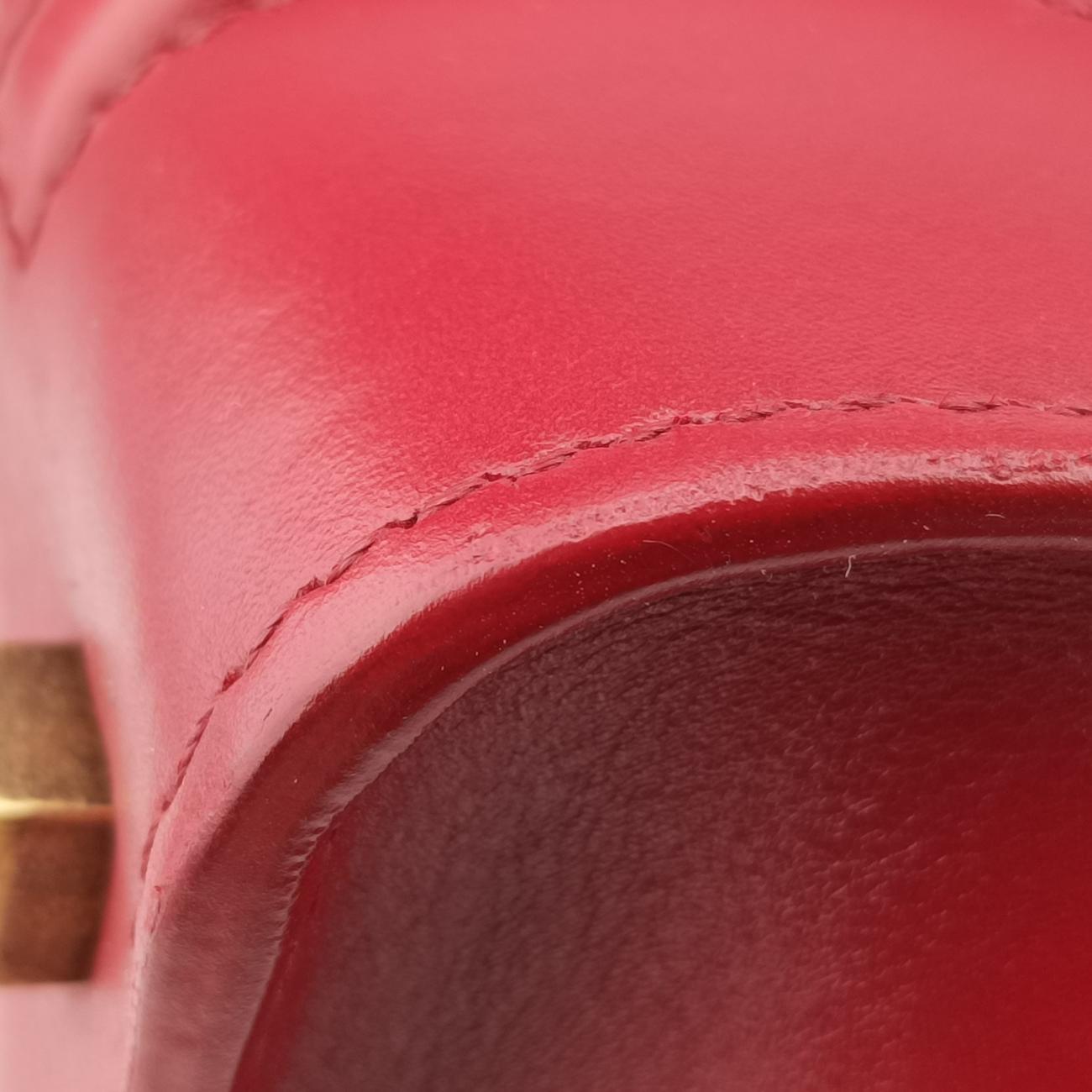 Pre-owned Celine Luggage Mini Shopper Red Leather  handbag | stylenewstar