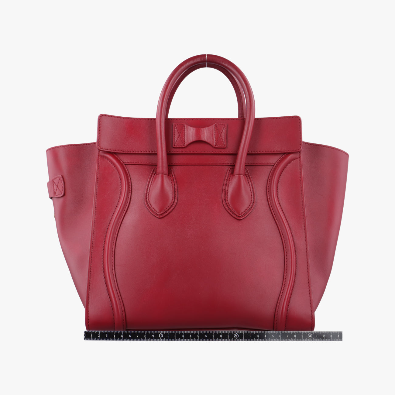 Pre-owned Celine Luggage Mini Shopper Red Leather  handbag | stylenewstar